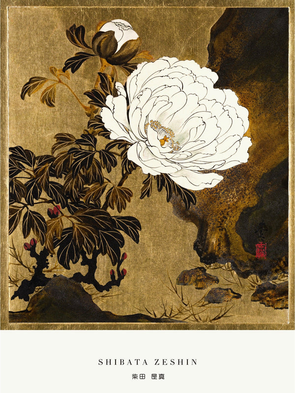 Shibata Zeshin — Peonies | Japanese Lacquer Art