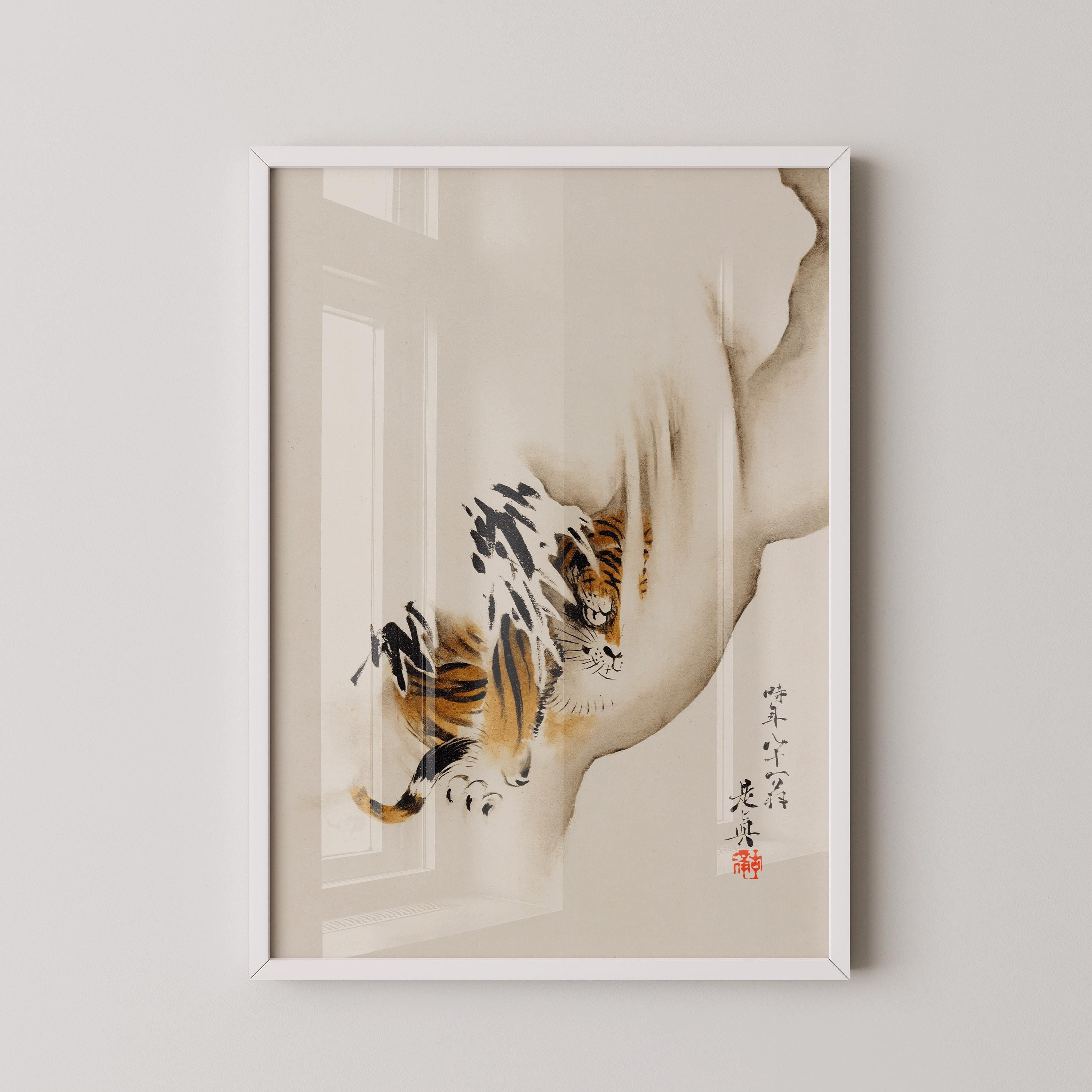Shibata Zeshin - Tiger | PREMIUM GICLÉE PRINT | Vintage Japanese Woodblock Art (available handframed ready to hang or unframed) - 9ArtPrints