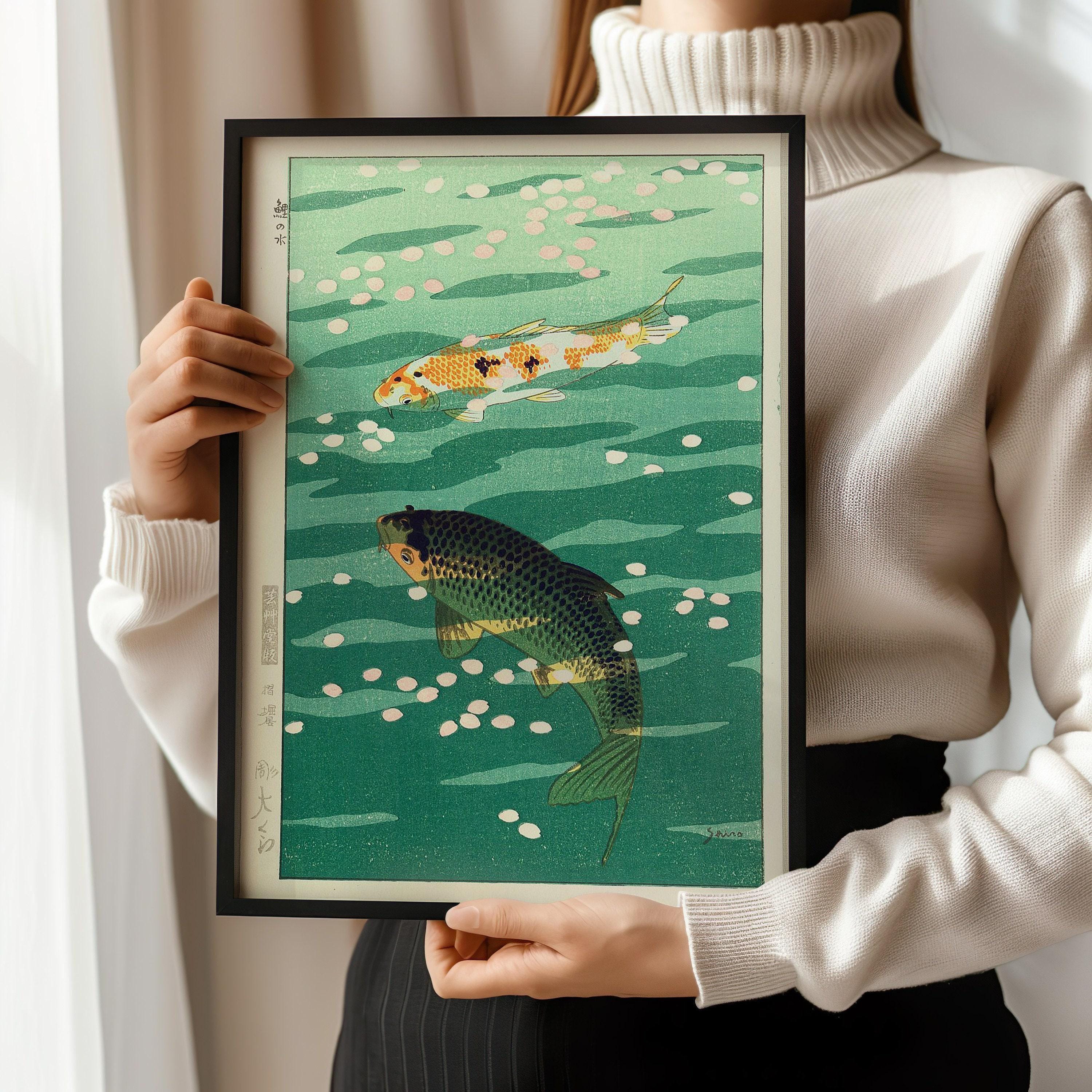 Shiro Kasamatsu Carp Giclee Print: Vintage Japanese Woodblock Art - 9ArtPrints