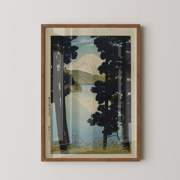Shiro Kasamatsu Mount Fuji Japanese Woodblock Print: Hakone Lake Ashi, Vintage Art