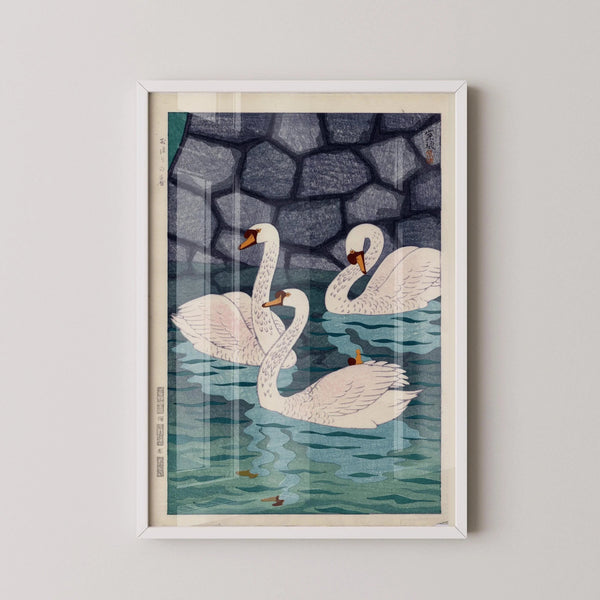 Shiro Kasamatsu Spring Moat Giclee Print: Japanese Woodblock Art (Framed Available)
