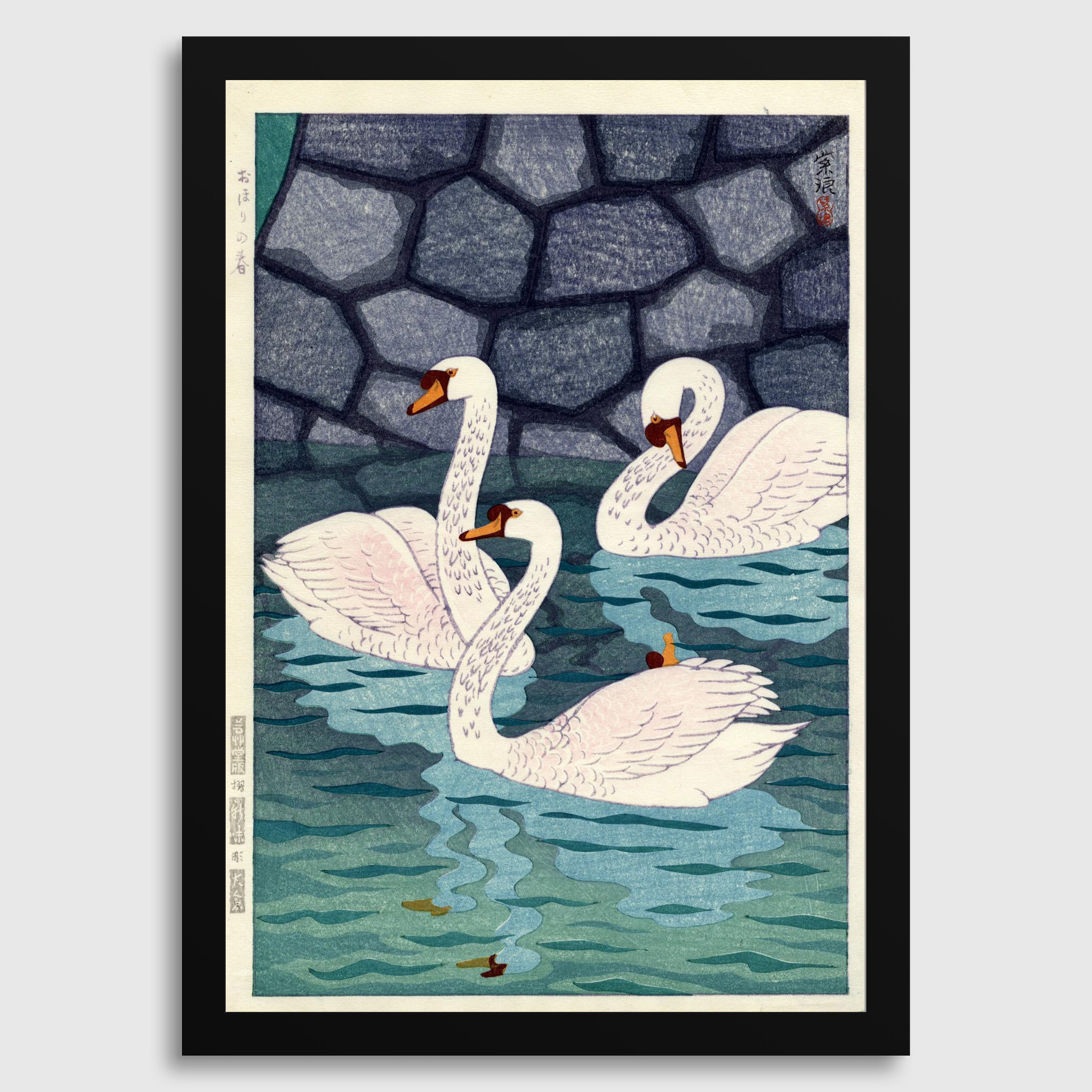 Shiro Kasamatsu Spring Moat Giclée Print: Japanese Woodblock Art (Framed Available) - 9ArtPrints
