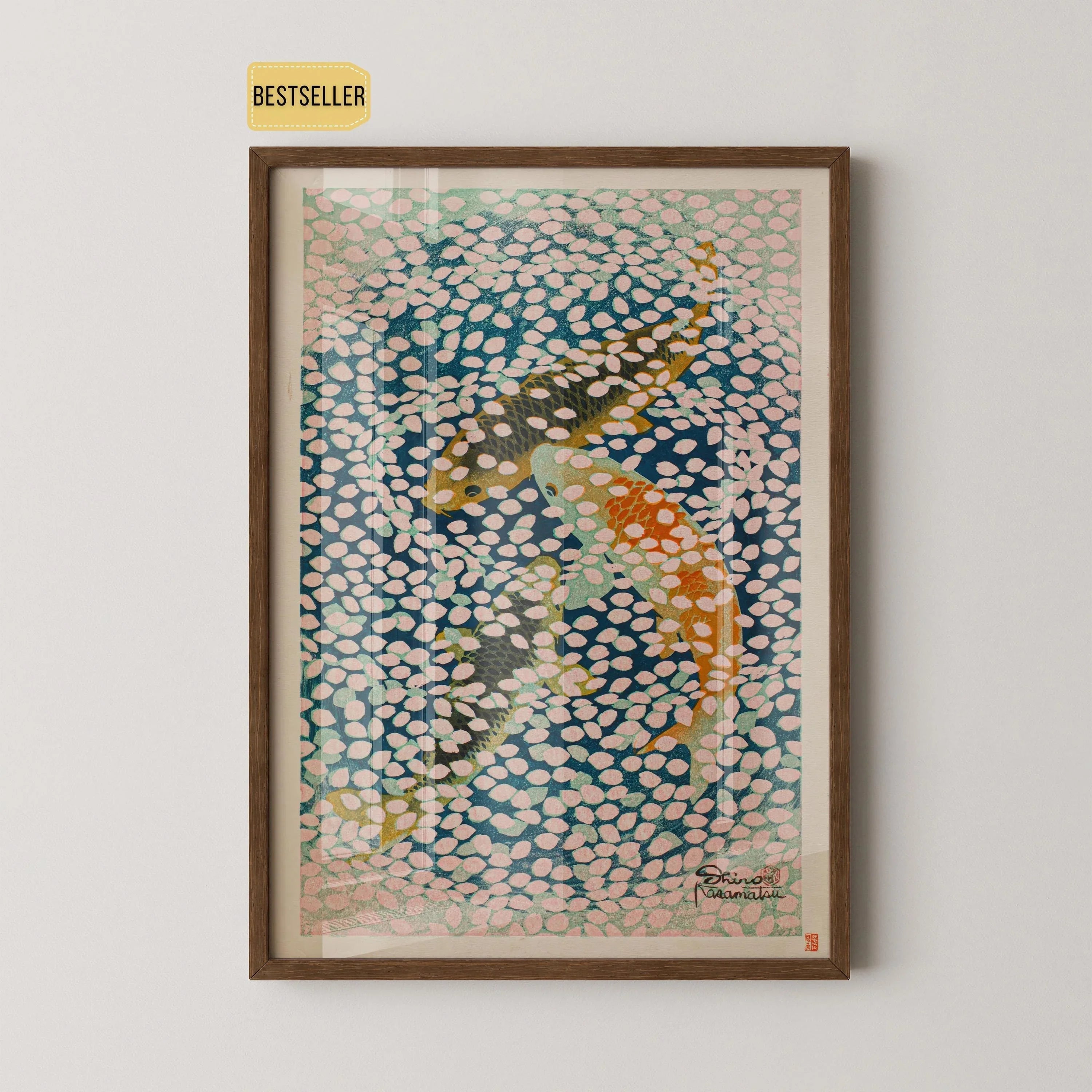 Shiro Kasamatsu - Wave of Petals Giclee Print: Vintage Japanese Woodblock Art - 9ArtPrints