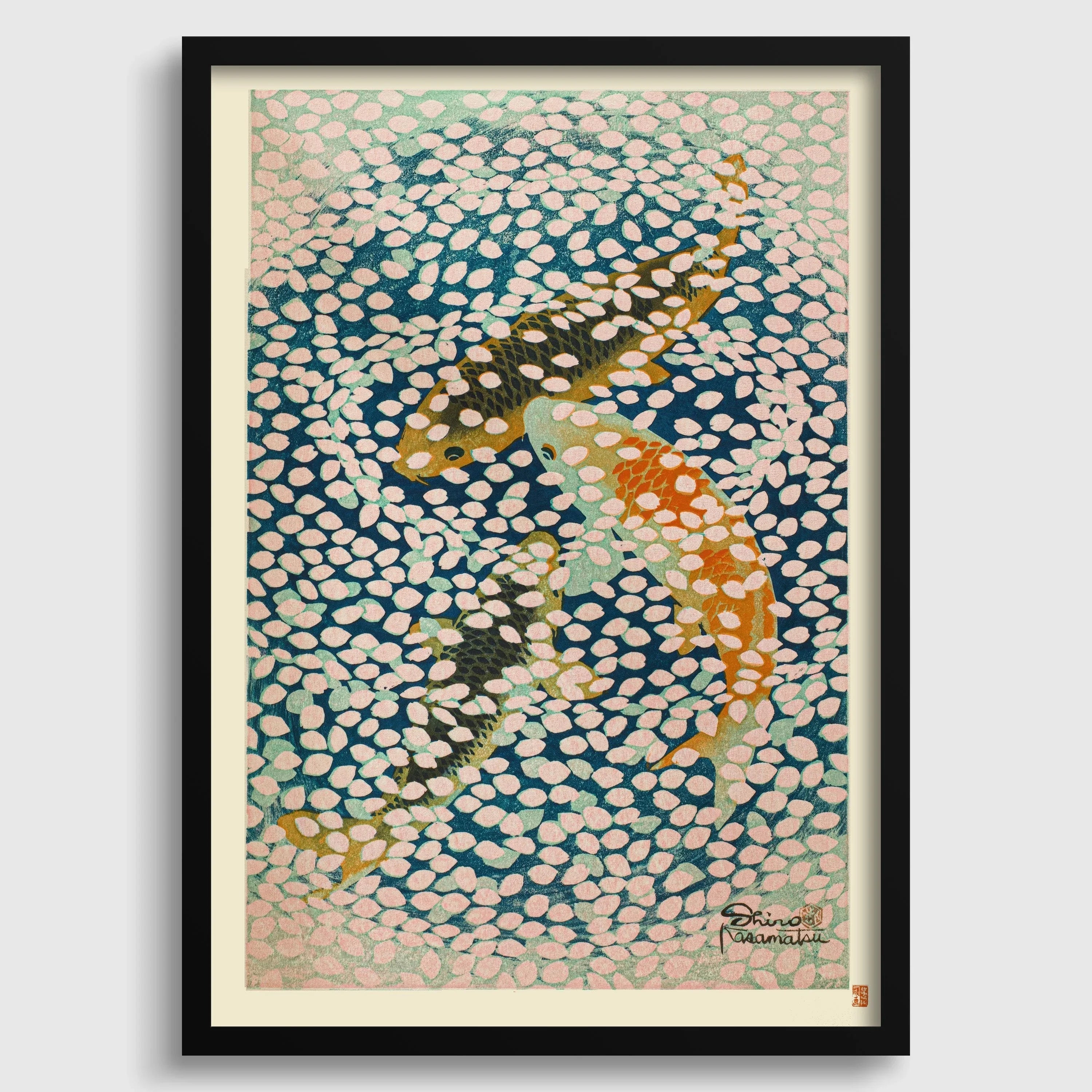 Shiro Kasamatsu - Wave of Petals Giclee Print: Vintage Japanese Woodblock Art - 9ArtPrints