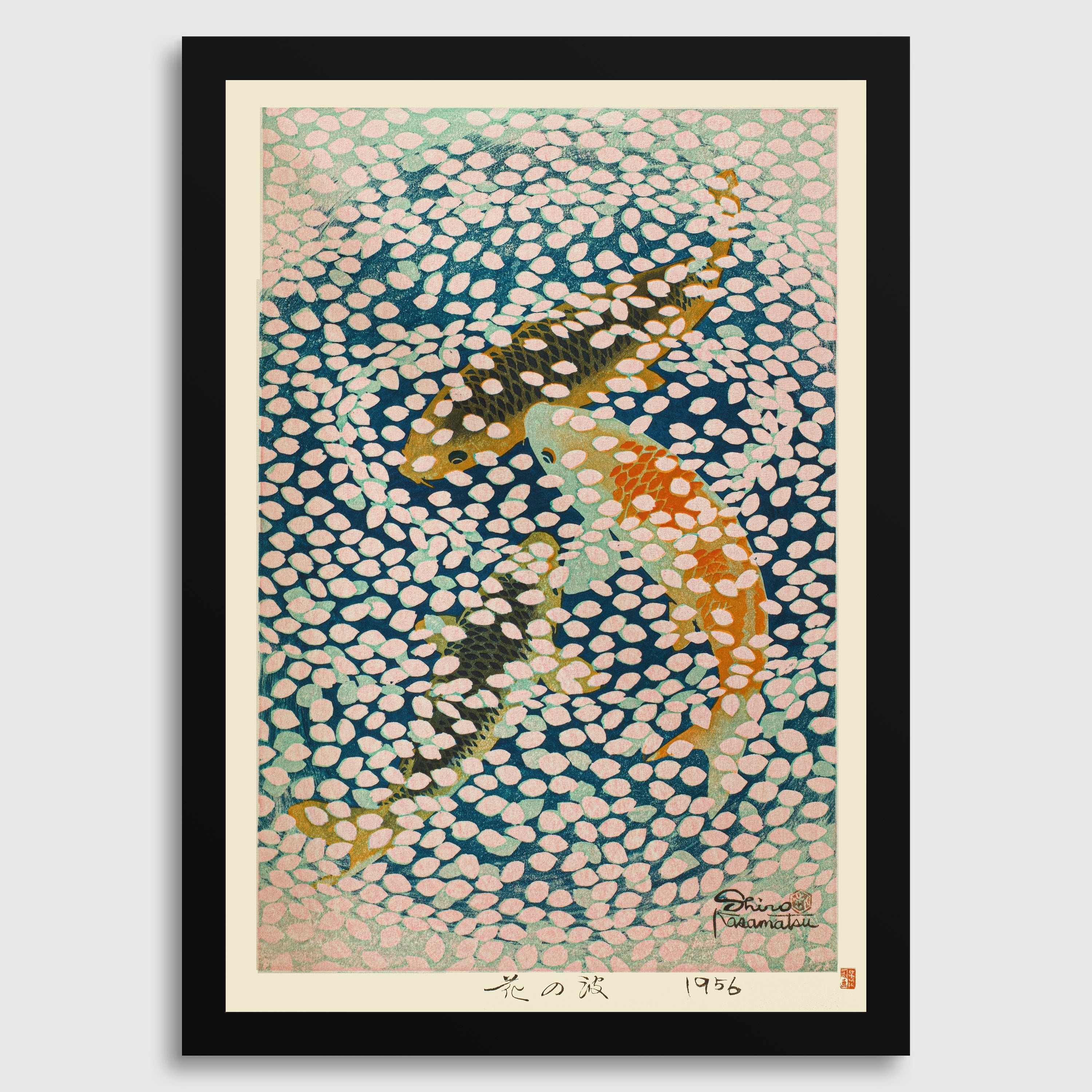 Shiro Kasamatsu’s Wave of Petals Giclée Print: Vintage Japanese Woodblock Art - 9ArtPrints
