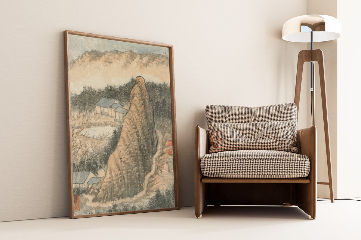 Shitao — Reminiscences of Qinhuai River (Tall Ochre Peak) | Chinese Ink Painting Art Print