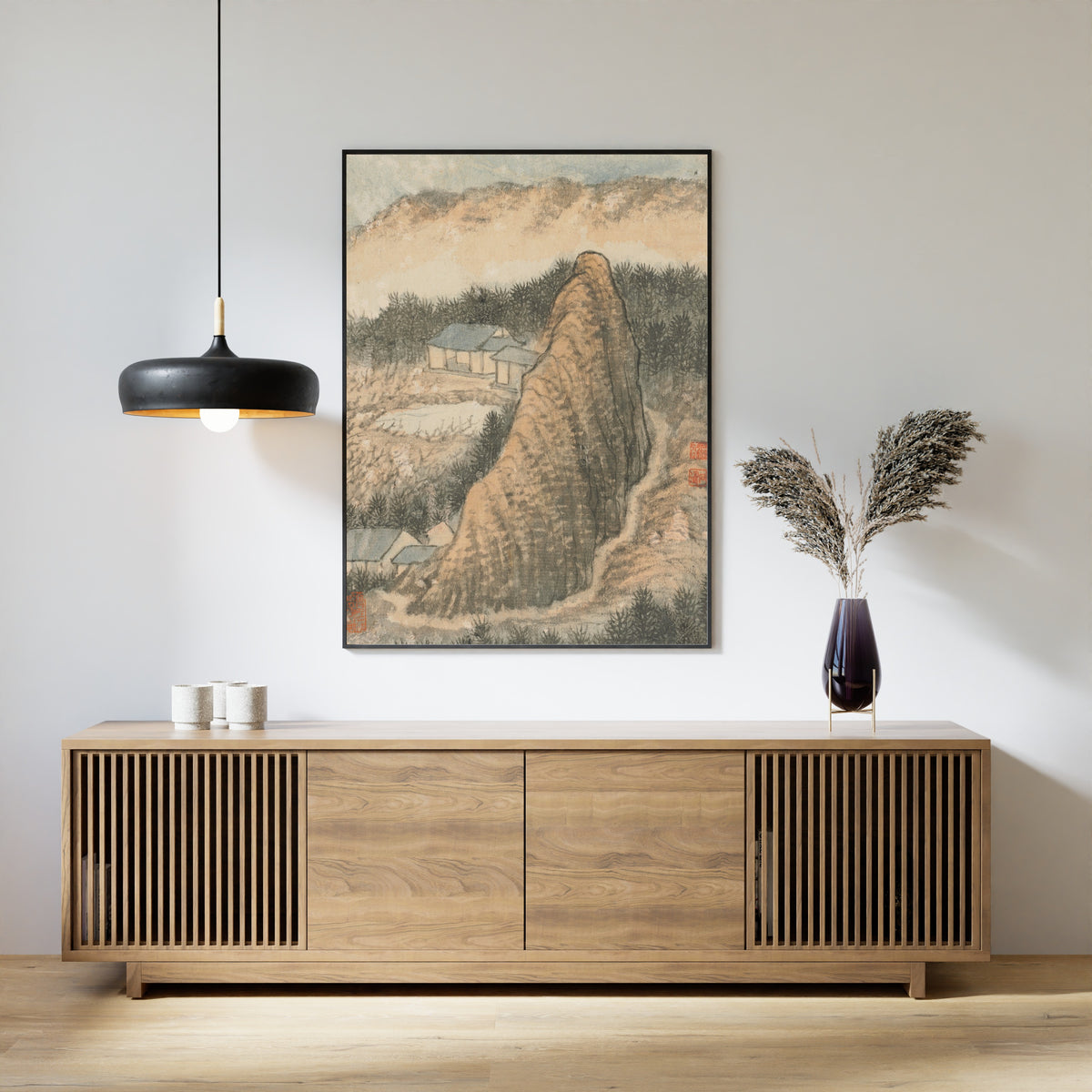 Shitao — Reminiscences of Qinhuai River (Tall Ochre Peak) | Chinese Ink Painting Art Print