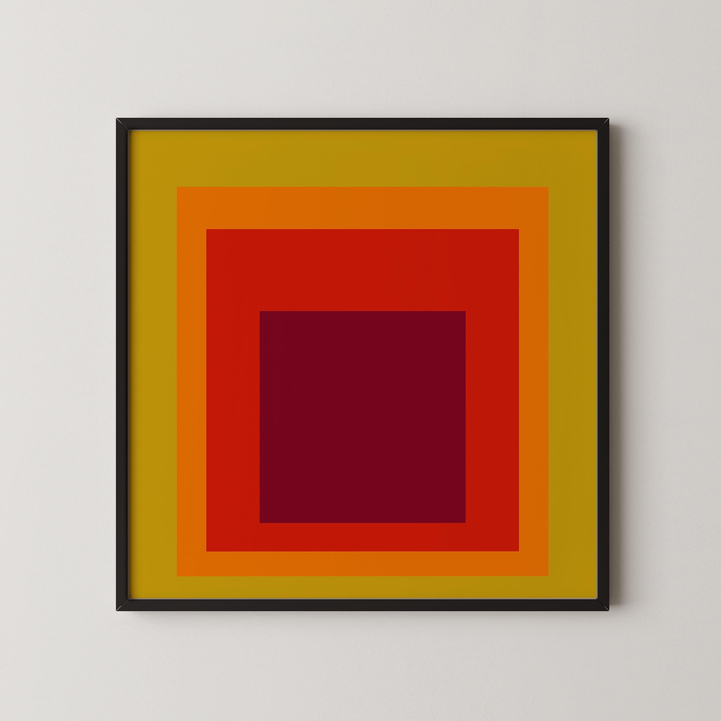 Split Peach - Josef Albers Inspired 'Homage to the Square' Giclée Print: Mid - Century Modern Art - 9ArtPrints