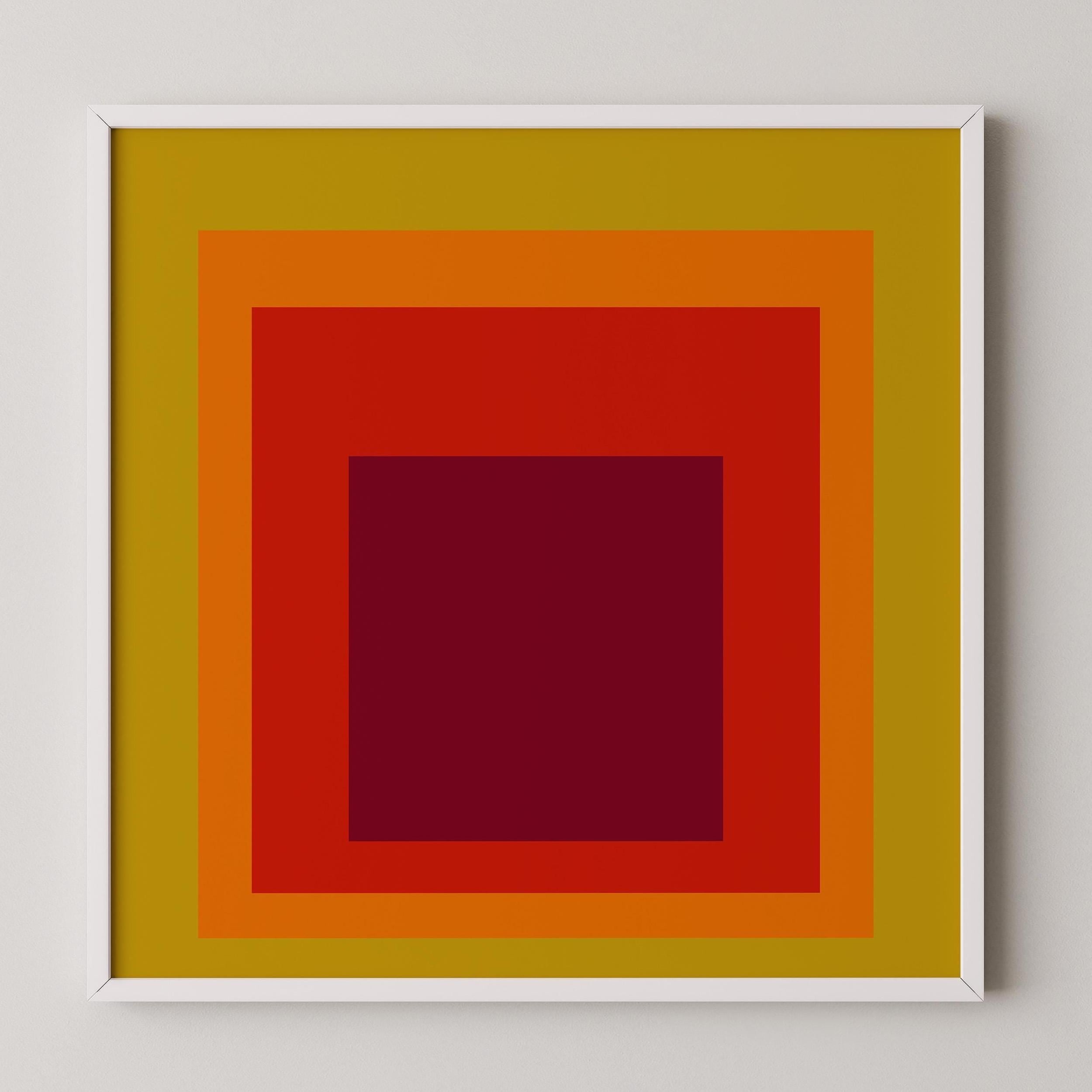 Split Peach - Josef Albers Inspired 'Homage to the Square' Giclée Print: Mid - Century Modern Art - 9ArtPrints