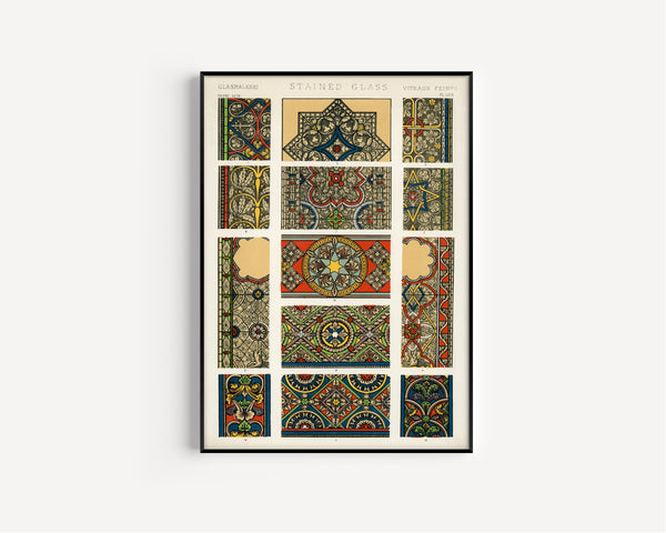 Owen Jones — Stained Glass, from The Grammar of Ornament | Ornament Plate Print