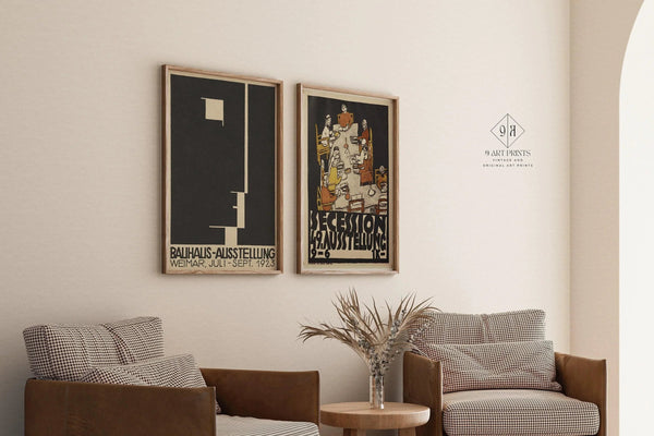 Egon Schiele — Statement Duo | Bauhaus Ausstellung Posters | Mid-Century Art Print