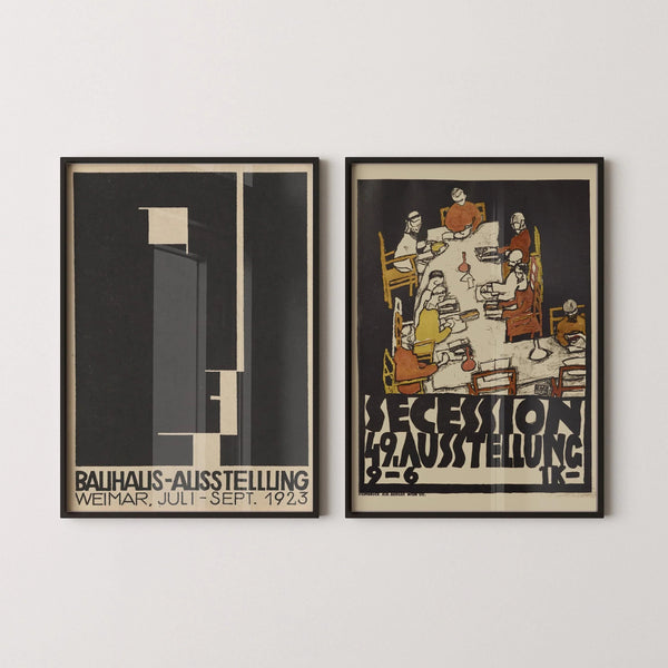 Egon Schiele — Statement Duo | Bauhaus Ausstellung Posters | Mid-Century Art Print