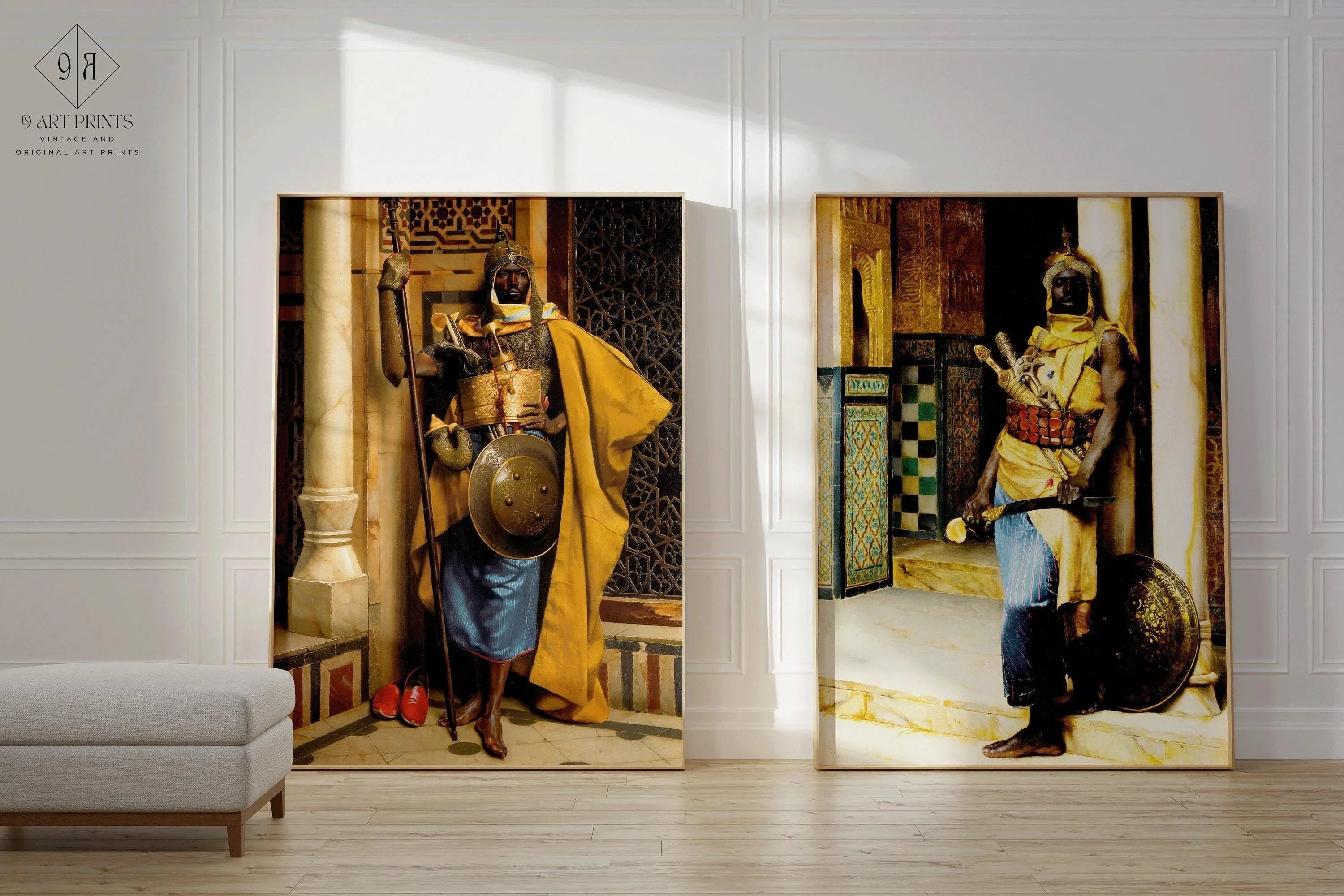 STATEMENT DUO Ludwig Deutsch - The Nubian Guards | | Vintage Orientalist Art available framed - 9ArtPrints