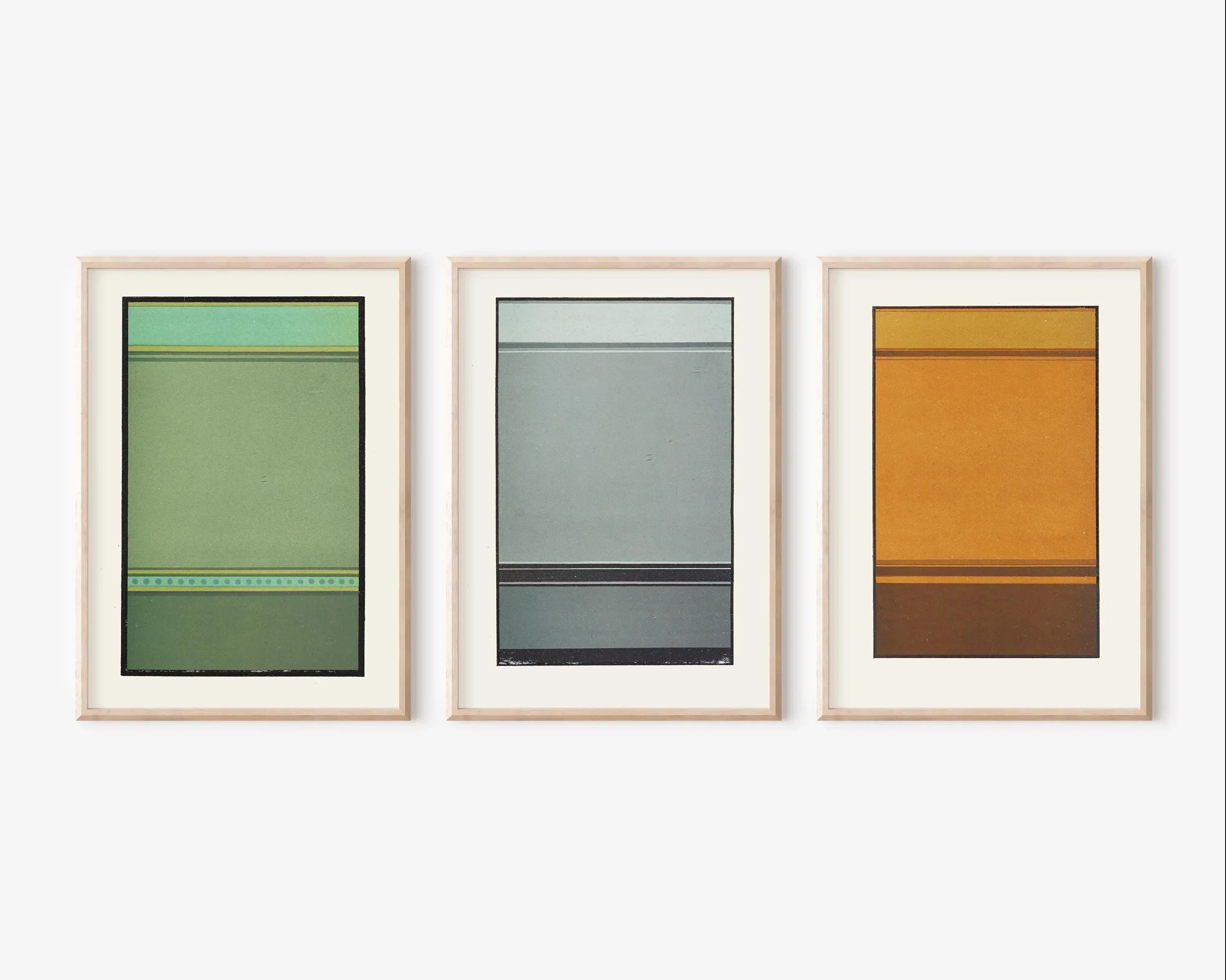 STATEMENT TRIO Abstract Art| Harmony of Broken Lines | James Ward | Minimalist Modern Art available framed - 9ArtPrints