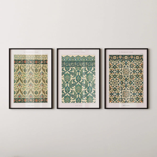 Prisse d'Avennes — Arabian Patterns Statement Trio | Islamic Ornament Print