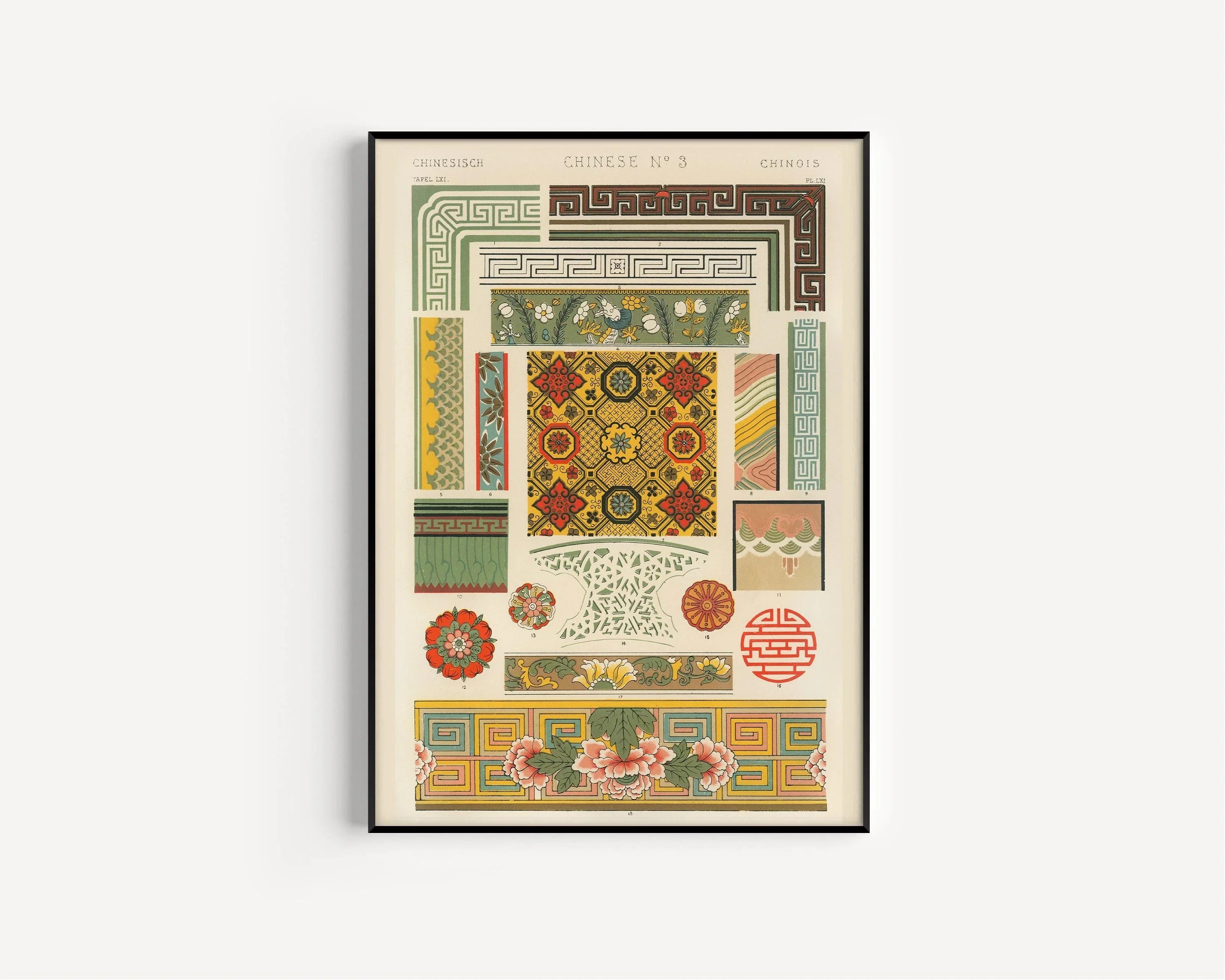 STATEMENT TRIO Owen Jones | Pompeian, Arabian and Chinese Vintage Patterns available framed - 9ArtPrints