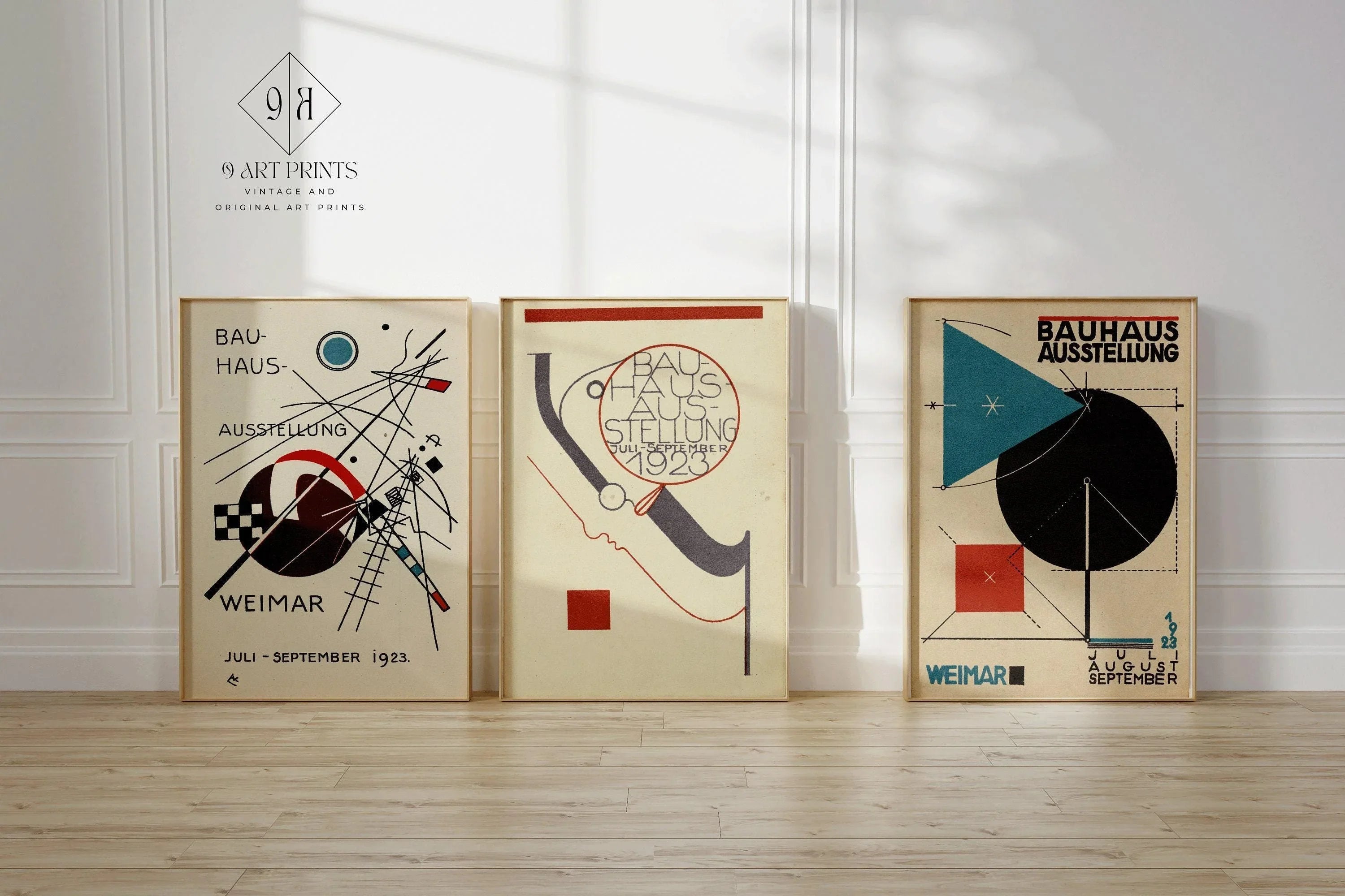 STATEMENT TRIO Vintage Bauhaus | Mid - Century Ausstellung Prints | Available framed or unframed - 9ArtPrints