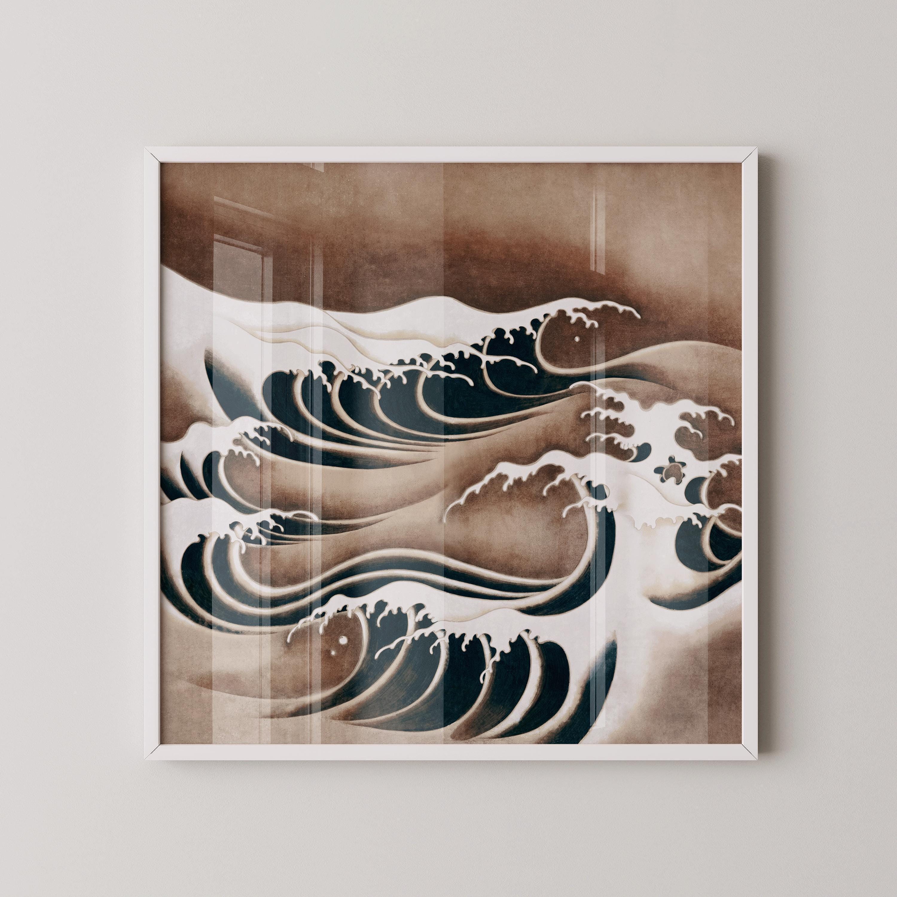 Swirling Waves | | PREMIUM GICLÉE PRINT | Vintage Japanese Art (available handframed ready to hang or unframed) 1x1 - 9ArtPrints