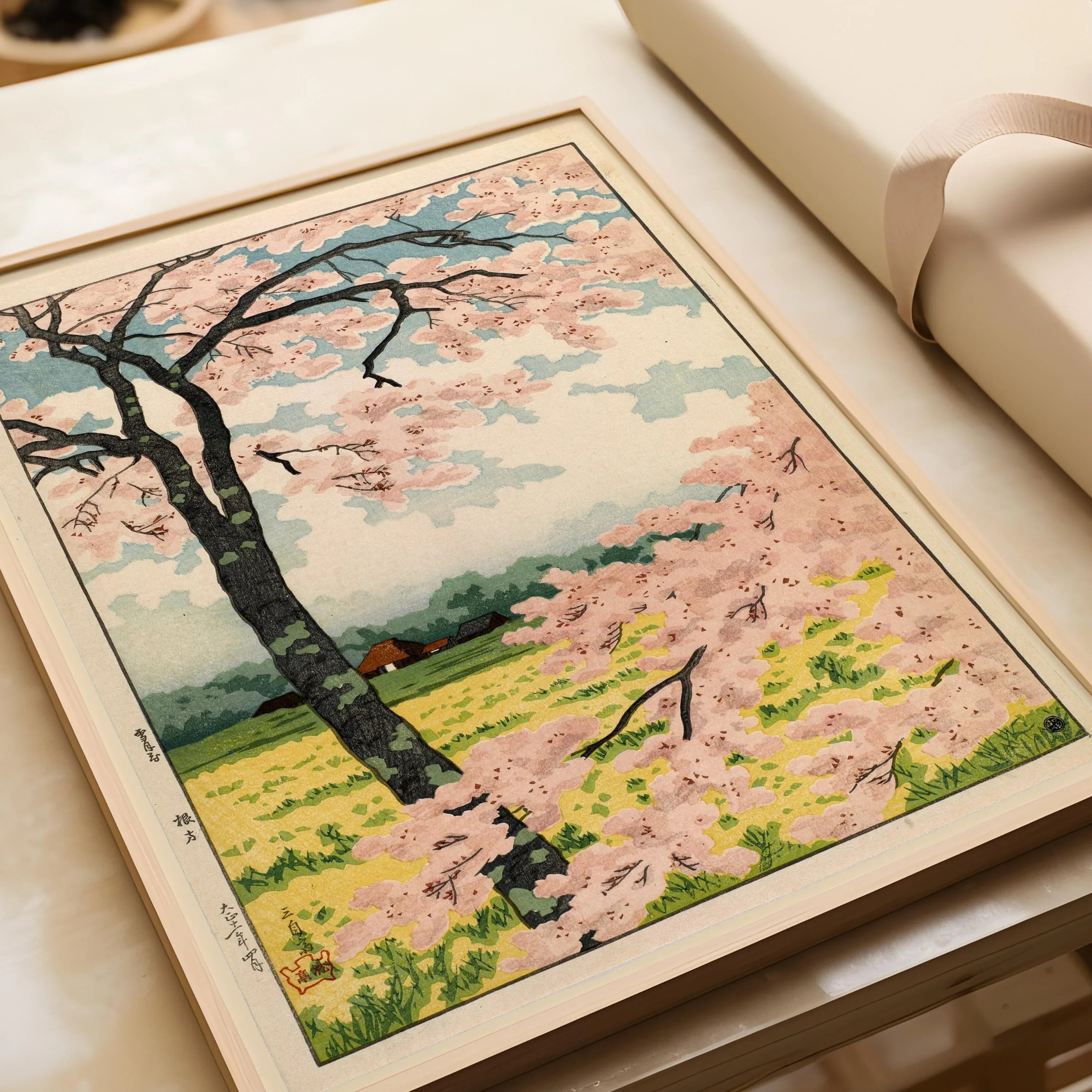 Takahashi Shotei Cherry Blossoms Print: Vintage Japanese Woodblock Art - 9ArtPrints