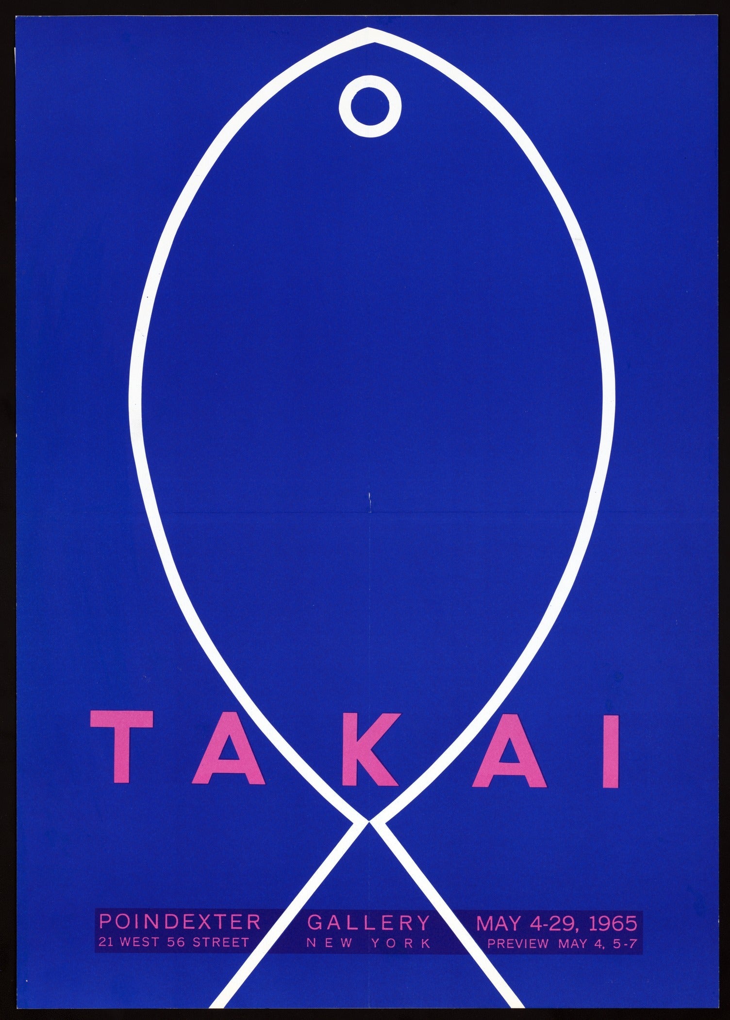 Teiji Takai — Fish | Vintage Japanese Minimalist Poster Print in Blue - 9ArtPrints