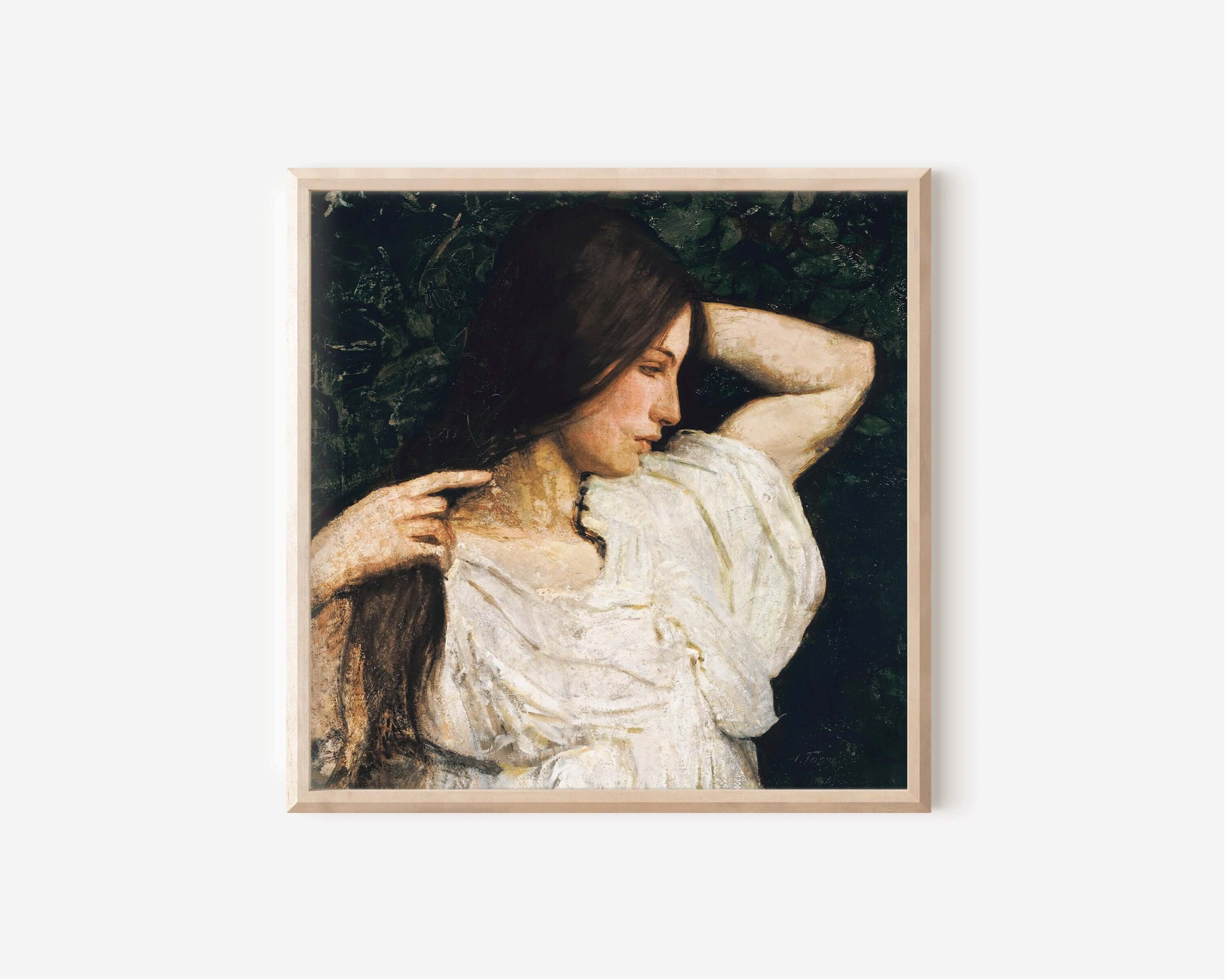 Thayer - Woman with Dark Hair | Classic Art Print (available framed or unframed) - 9ArtPrints