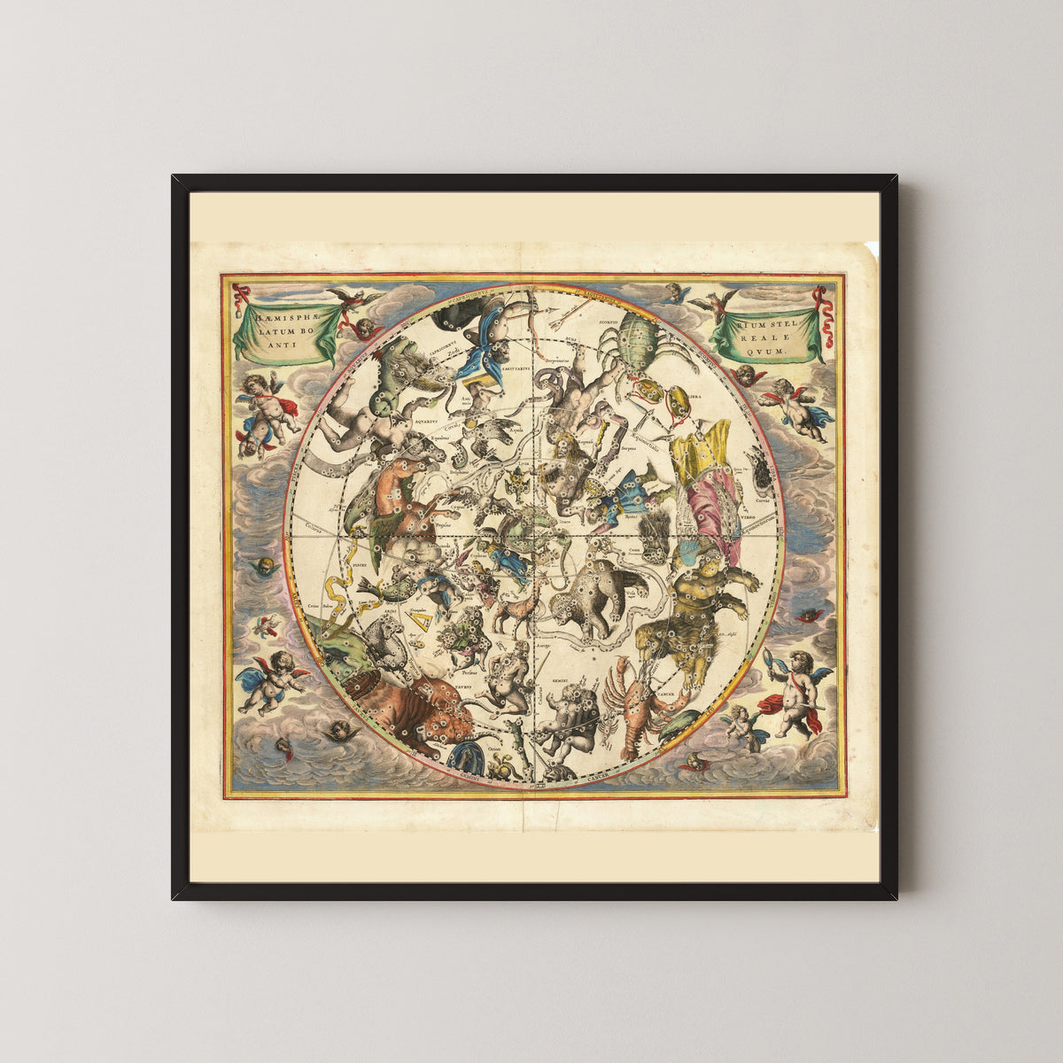Andreas Cellarius — The Ancient Northern Starry Hemisphere (Plate 24, Green Colouring) | Celestial Map Print