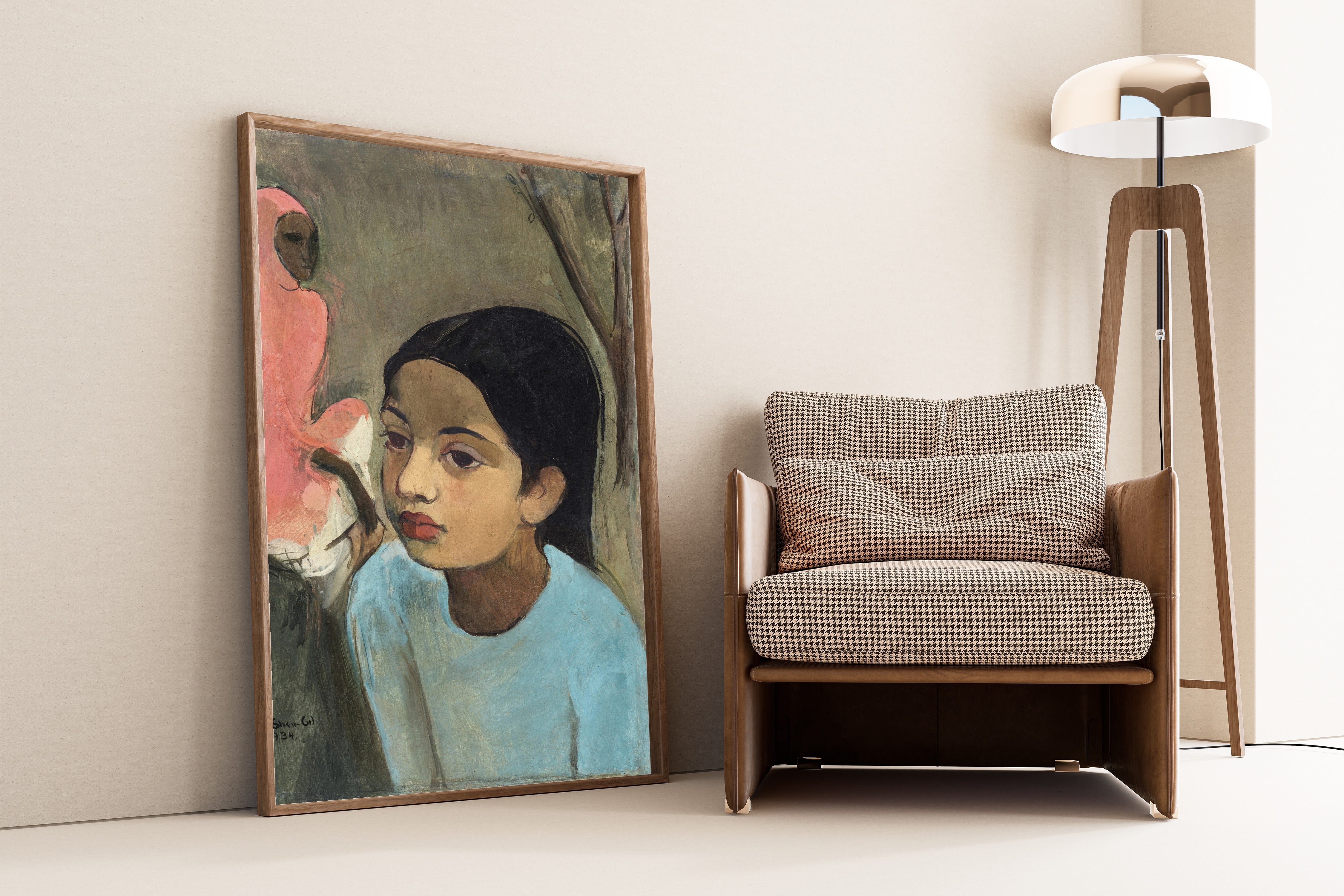 Amrita Sher-Gil — The Little Girl in Blue | Fine Art Giclée Print