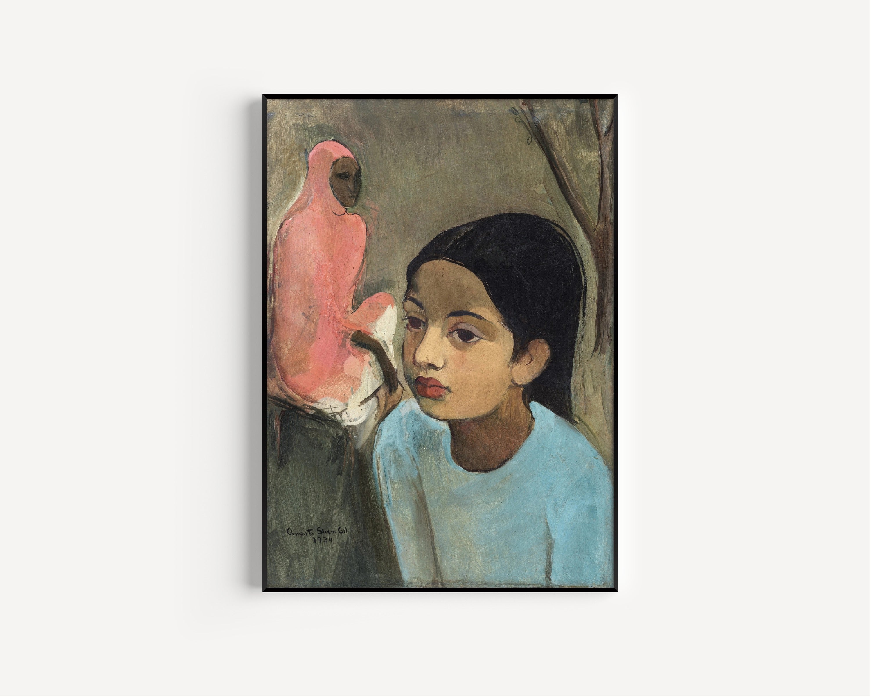 Amrita Sher-Gil — The Little Girl in Blue | Fine Art Giclée Print