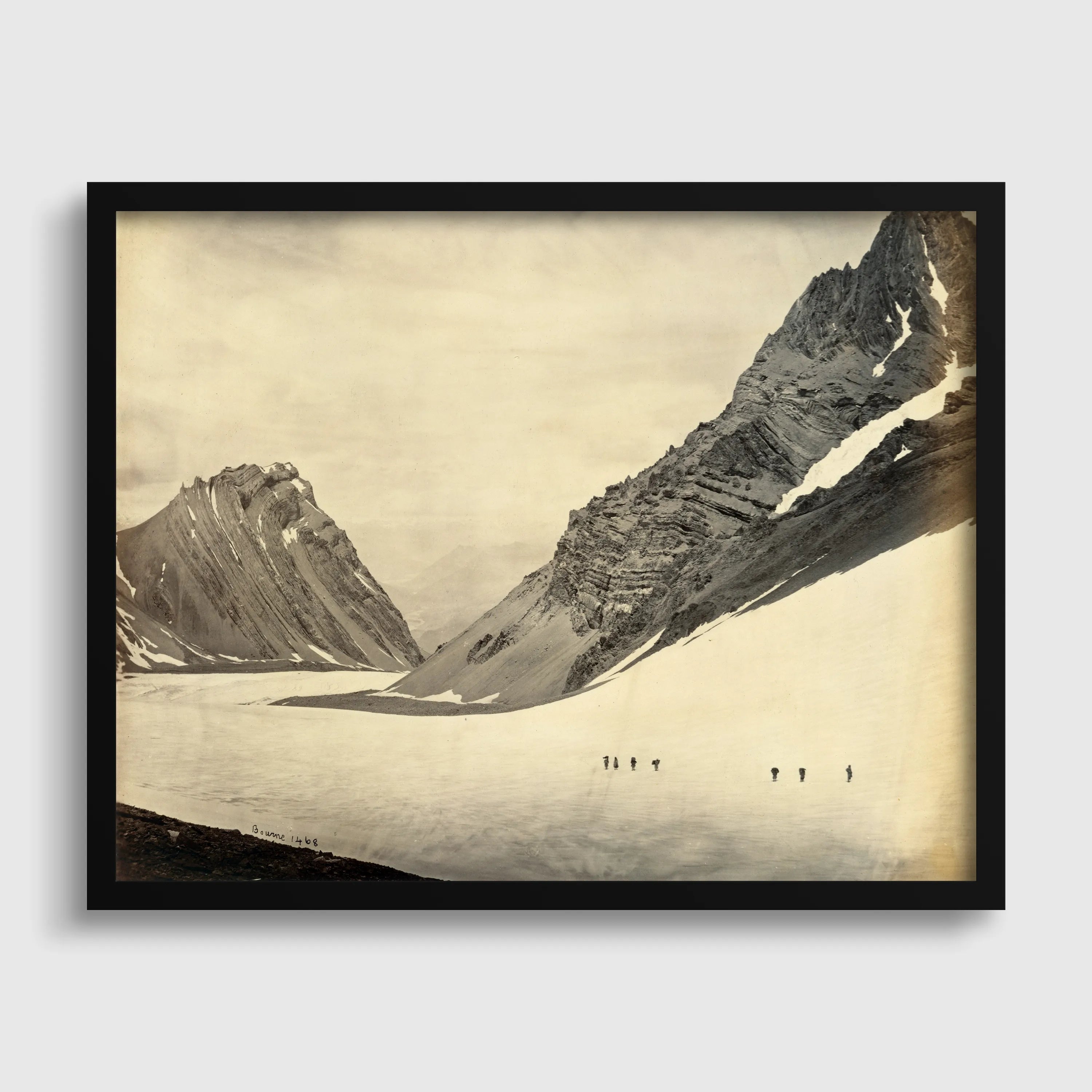 The Manirung Pass : 1800's Famous Black and White Photograph - 9ArtPrints