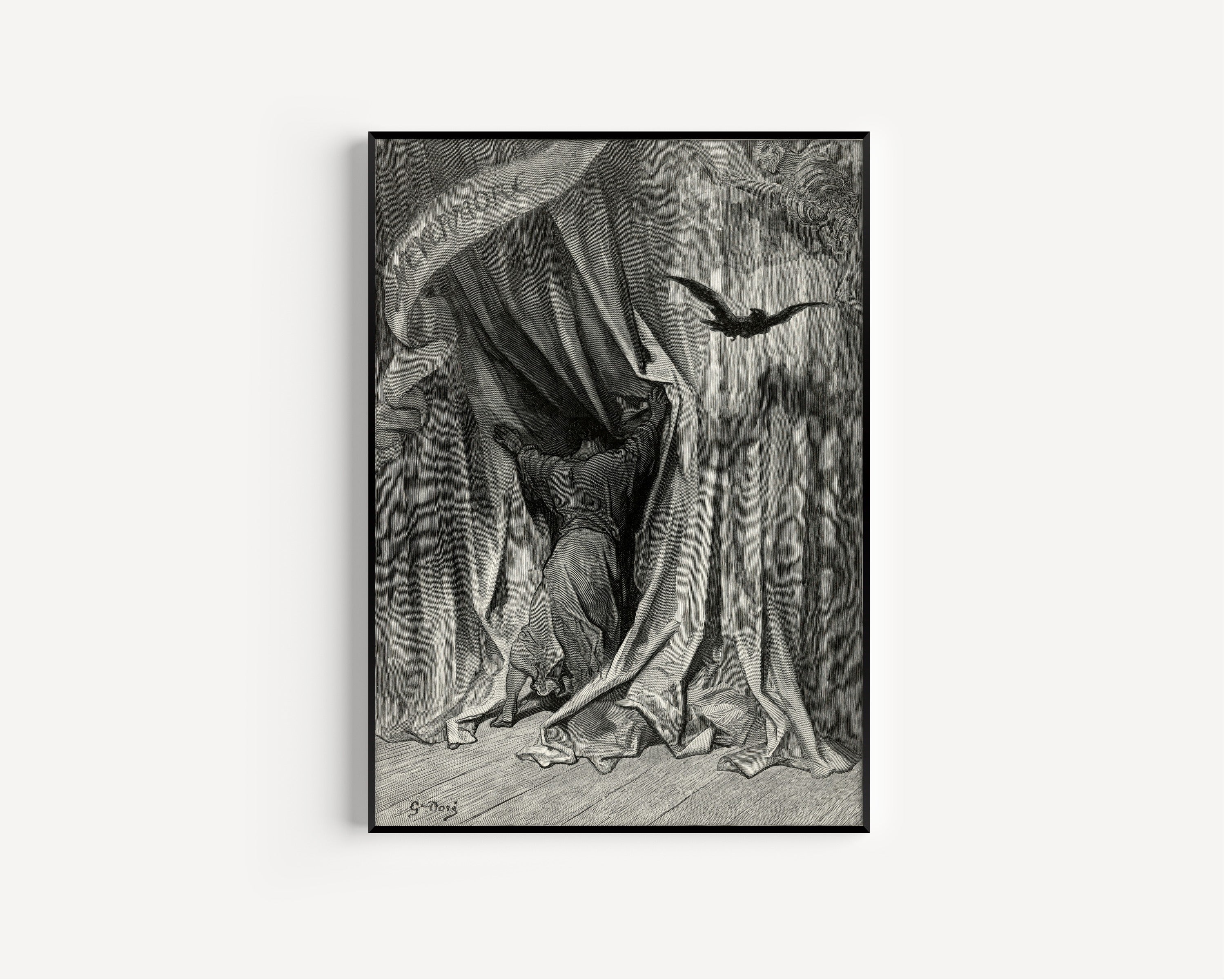 Gustave Doré — Nevermore (frontispiece) | Gothic Illustration Print