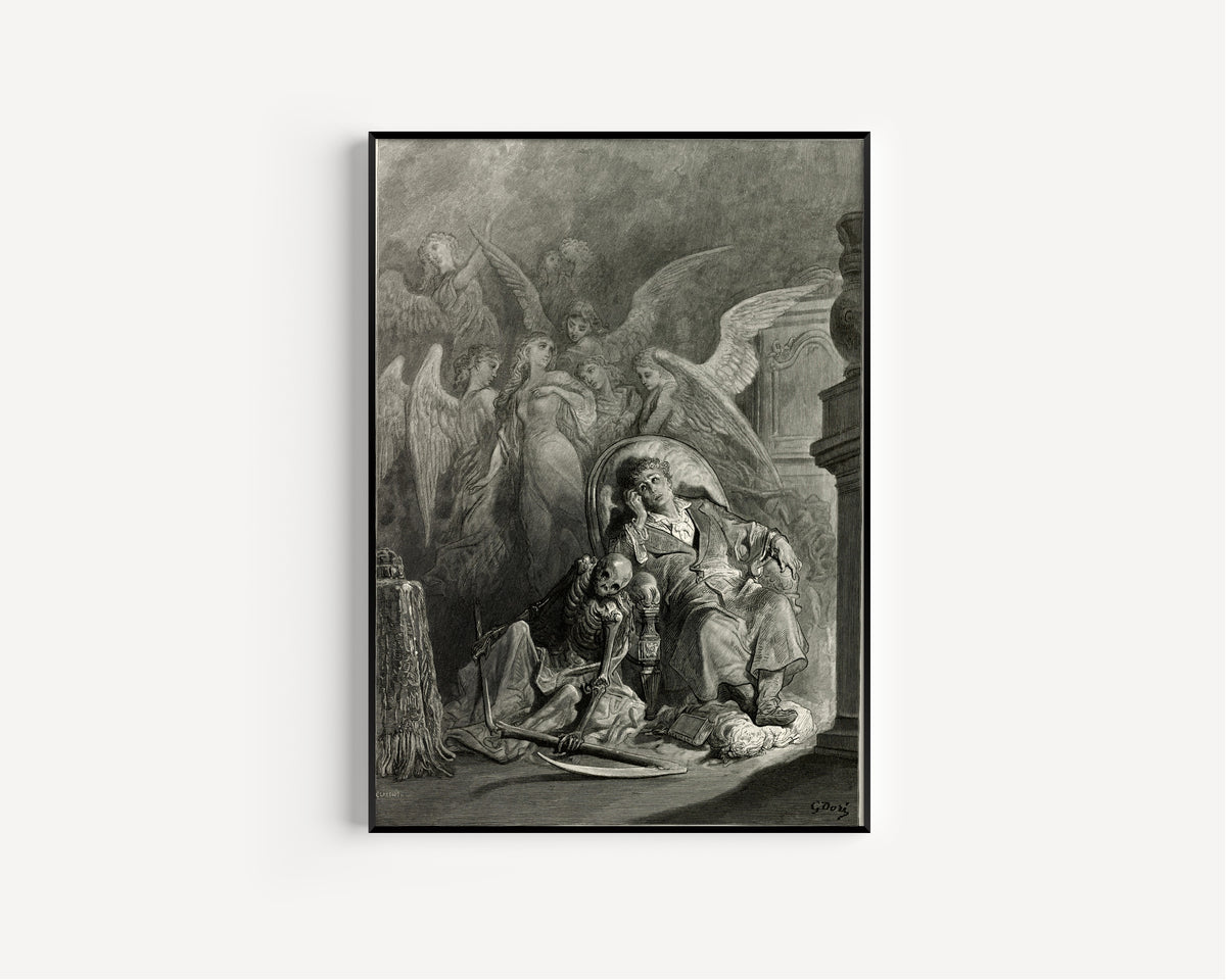 Gustave Doré — Eagerly I wished the morrow | Gothic Illustration Print