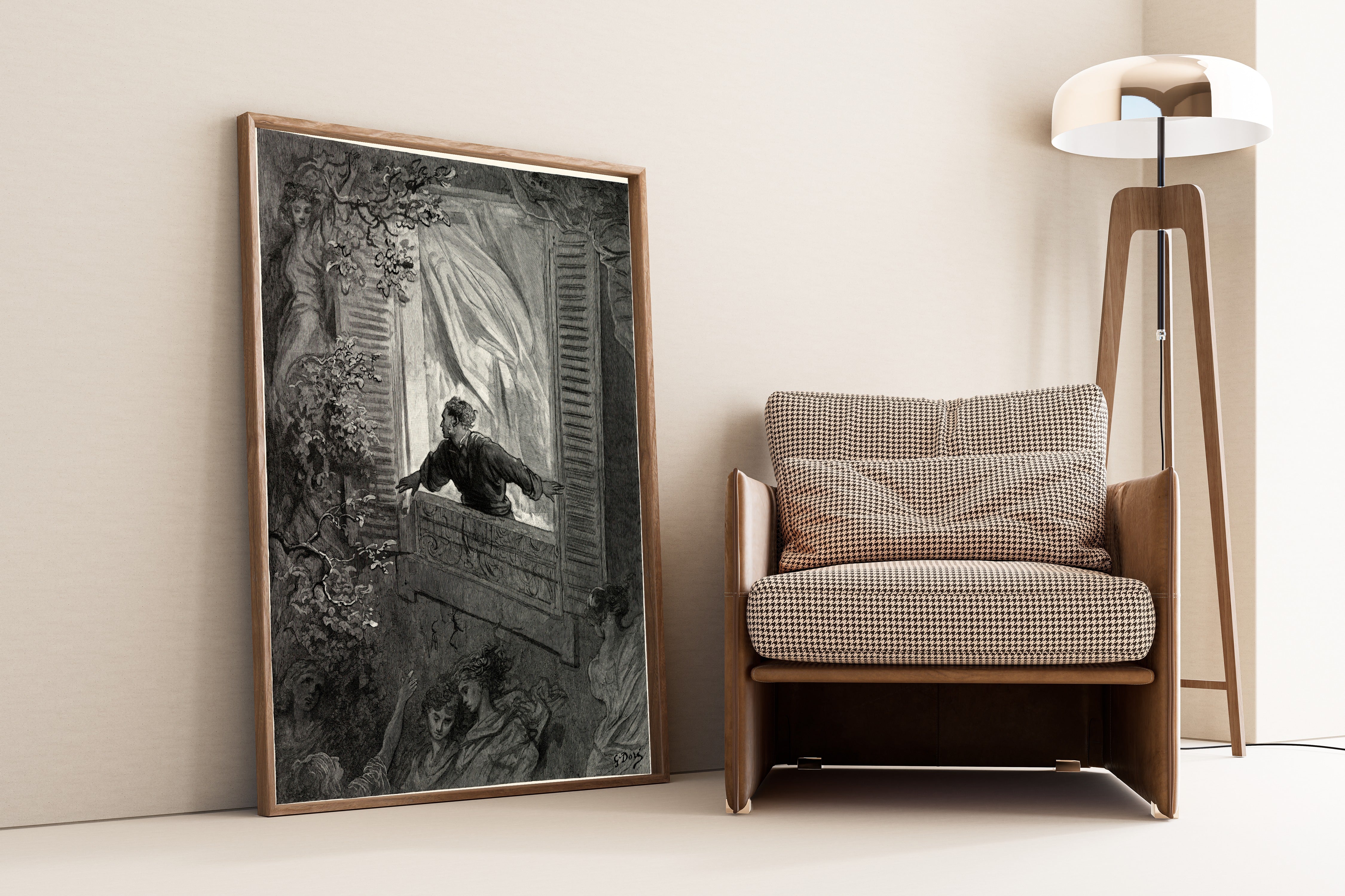 Gustave Doré — Open here I flung the shutter | Gothic Illustration Print