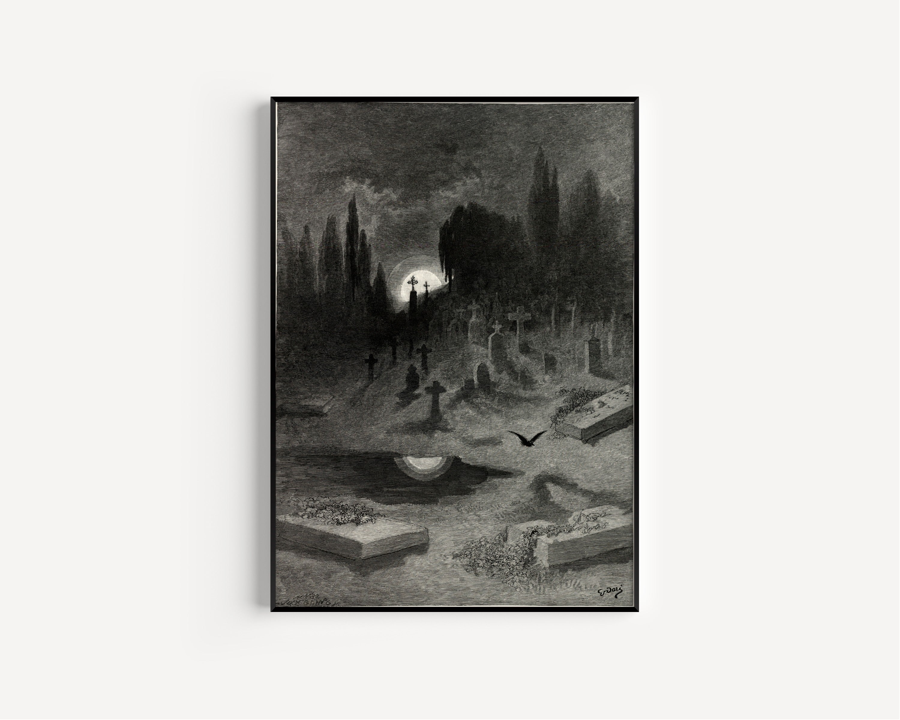 Gustave Doré — Wandering from the Nightly shore | Gothic Illustration Print