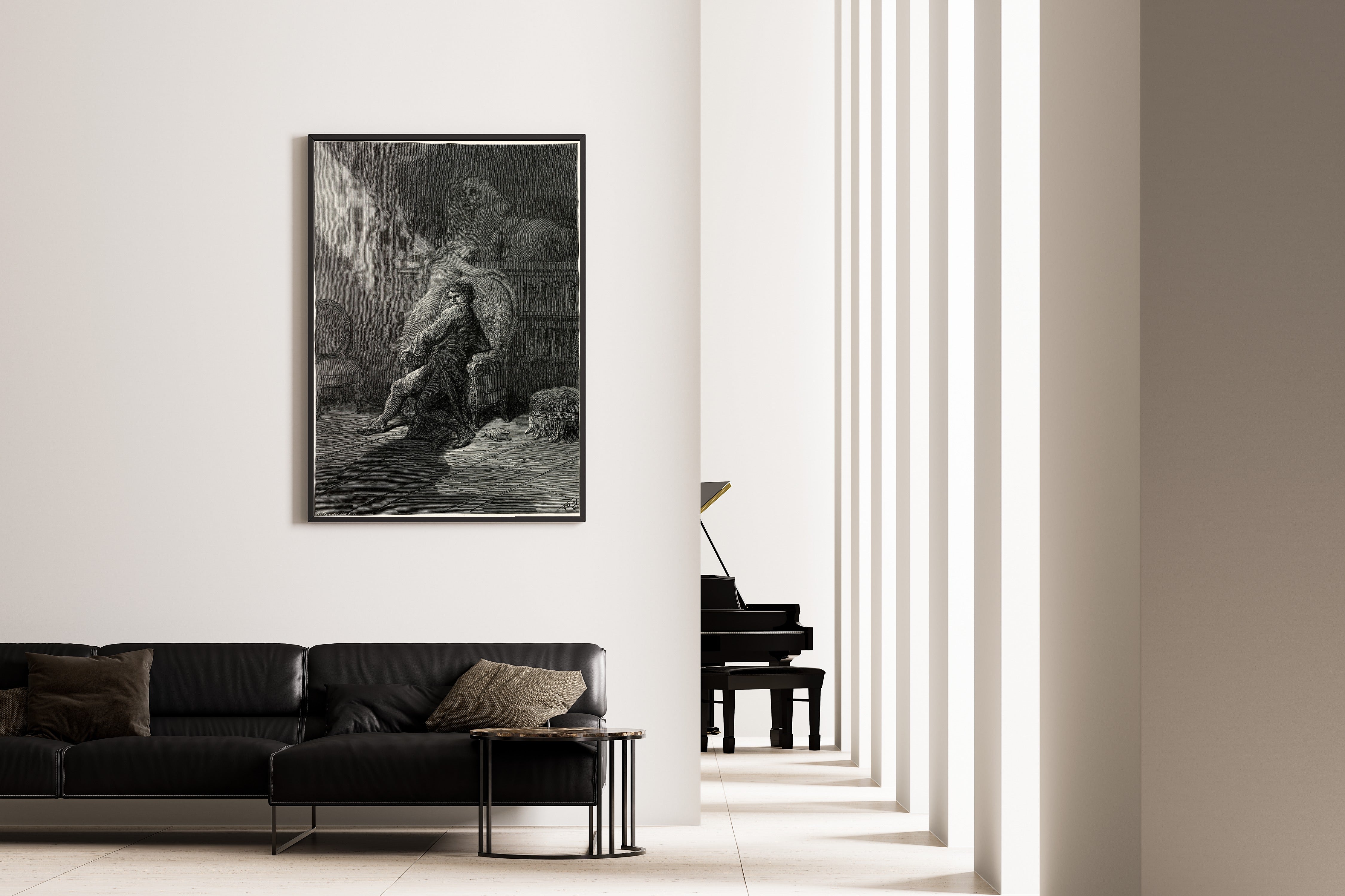 Gustave Doré — On this home by Horror haunted | Gothic Illustration Print