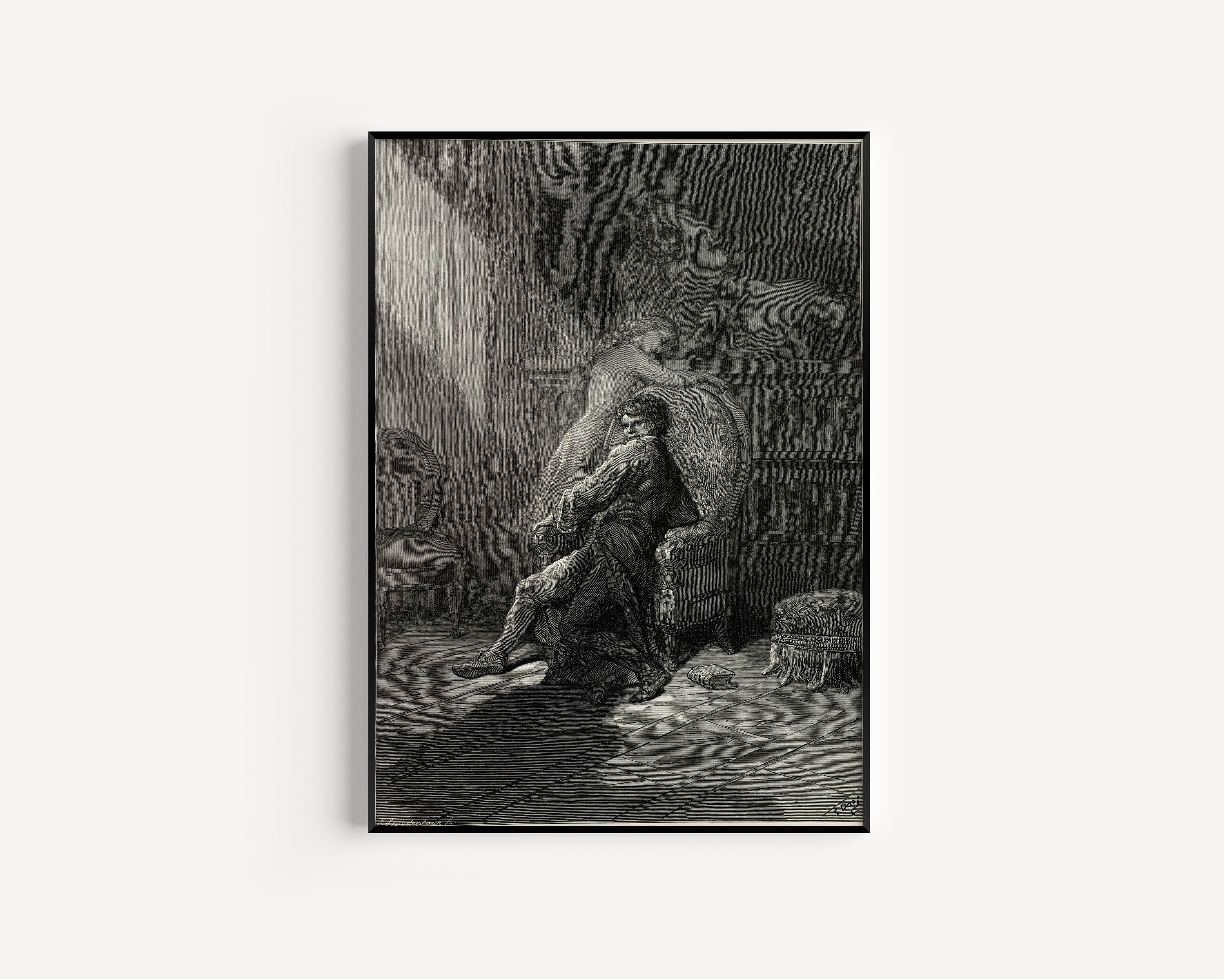 Gustave Doré — On this home by Horror haunted | Gothic Illustration Print