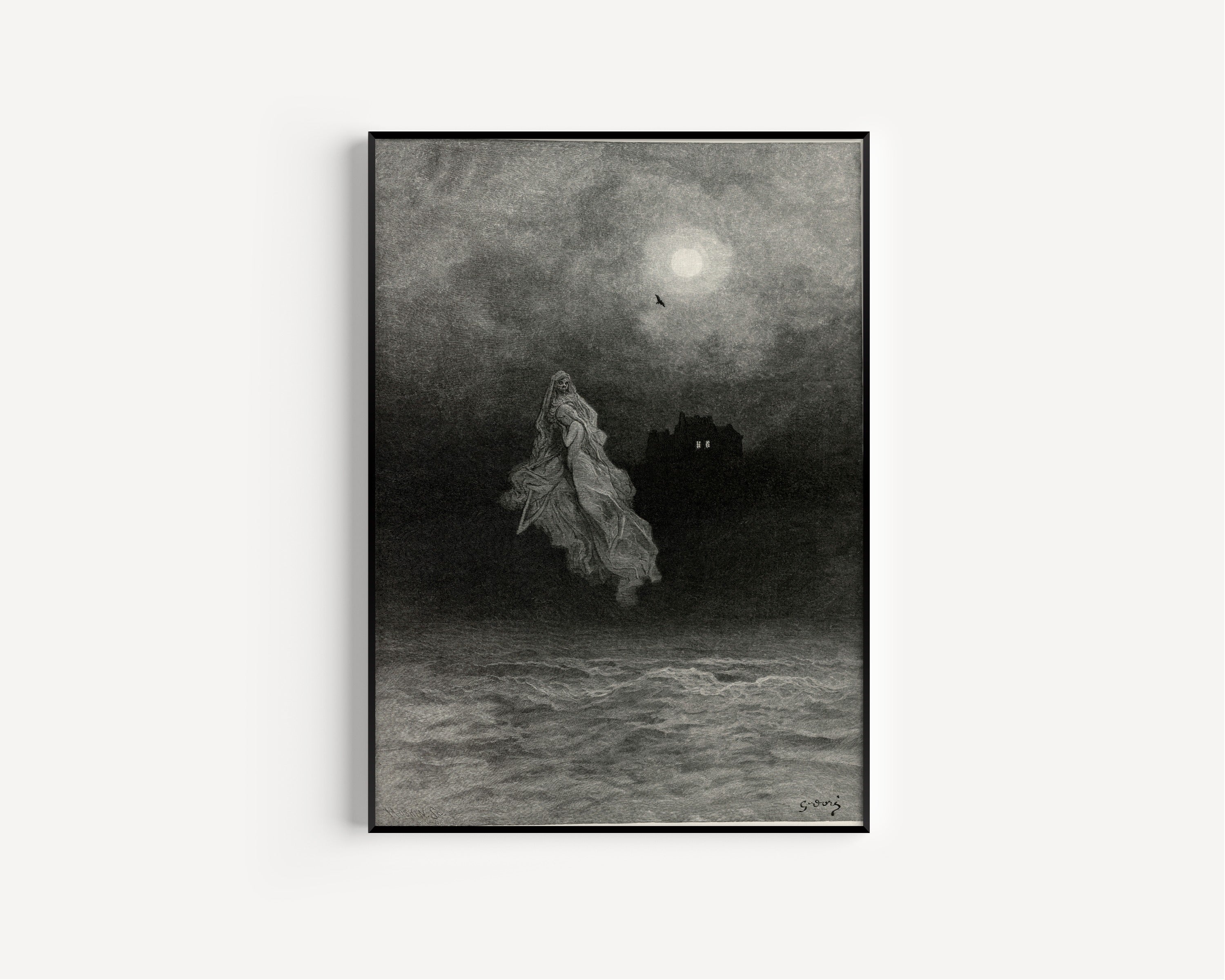 Gustave Doré — Get thee back into the tempest and the Night's Plutonian shore! | Gothic Illustration Print
