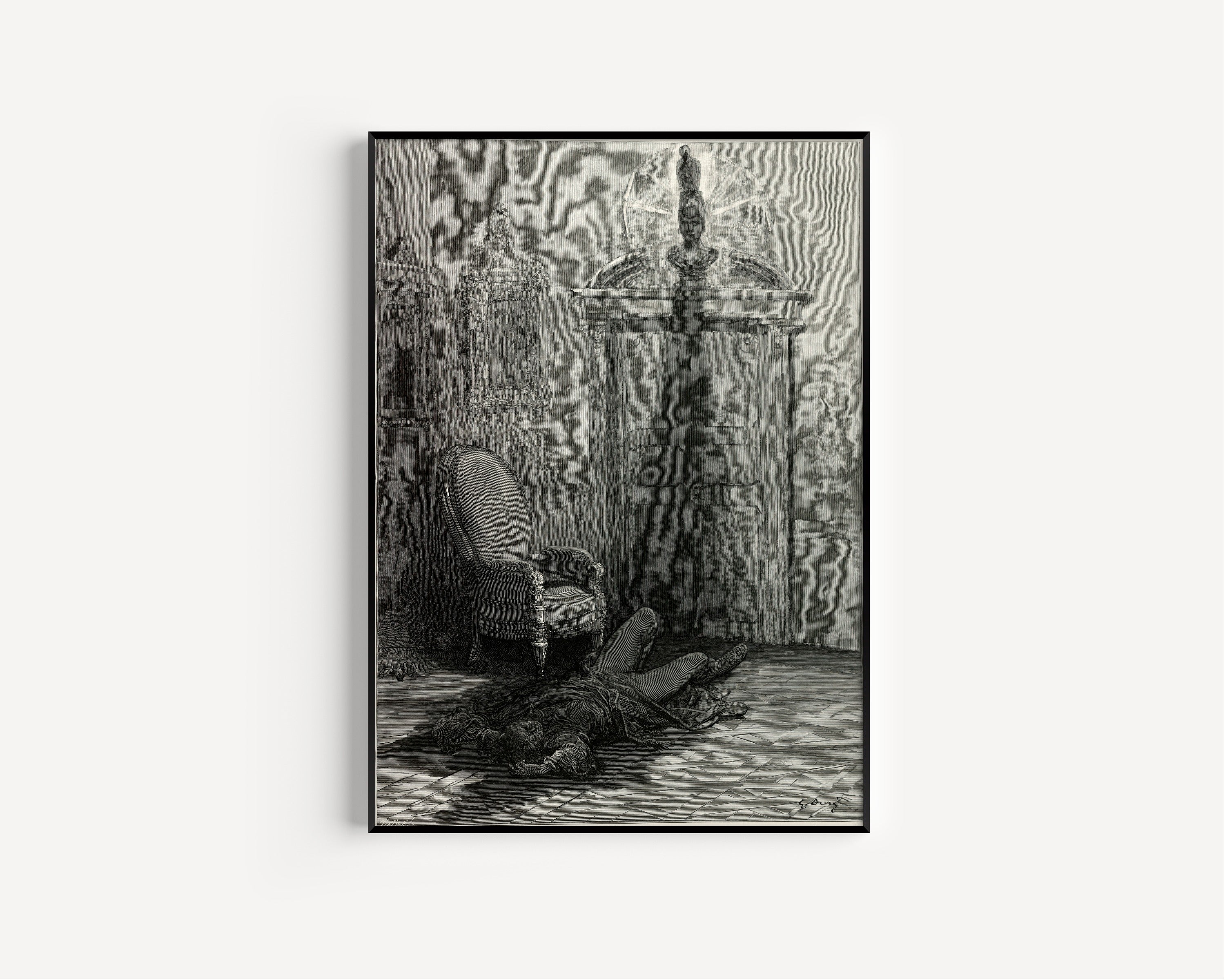 Gustave Doré — Shall be lifted — nevermore! | Gothic Illustration Print
