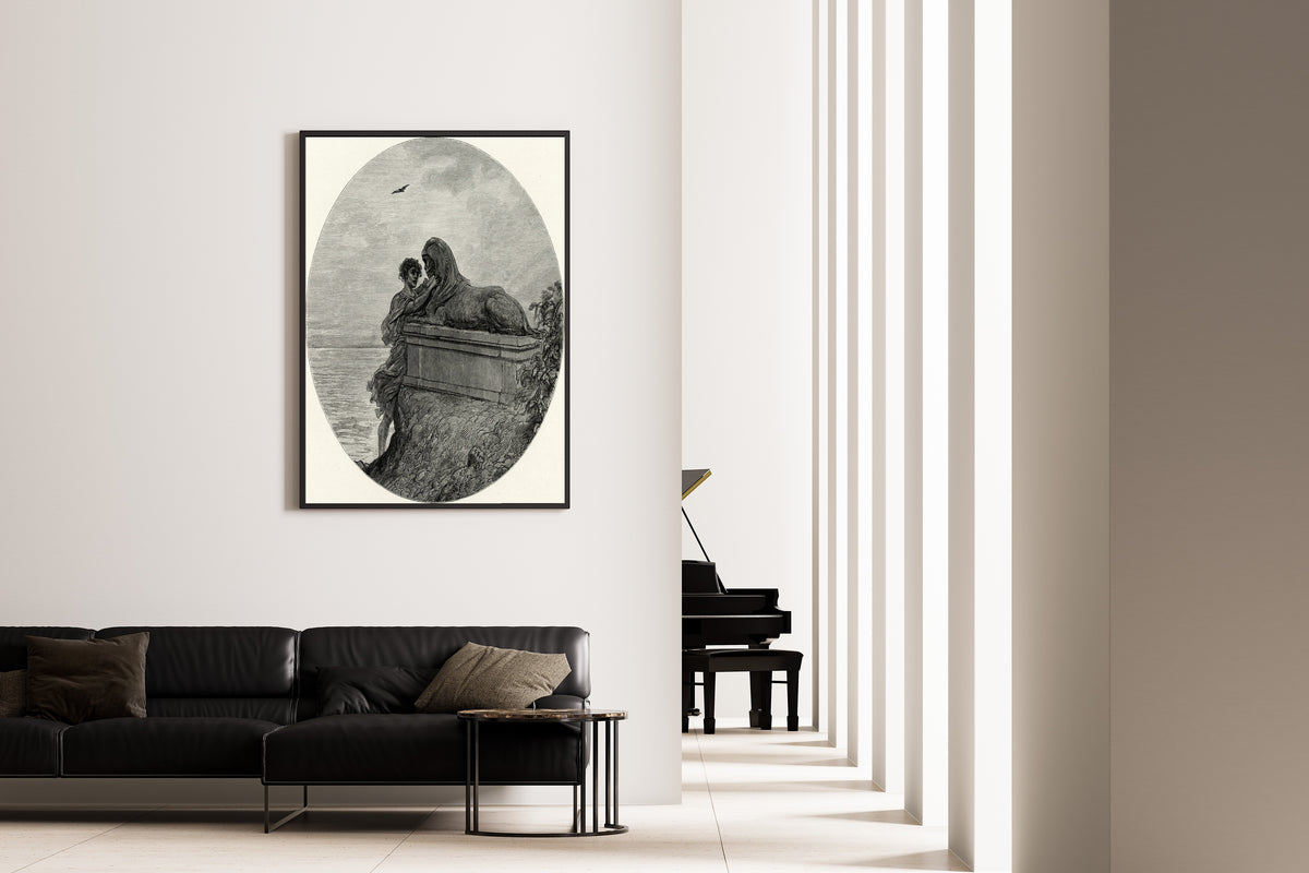 Gustave Doré — Tailpiece: the Sphinx | Gothic Illustration Print