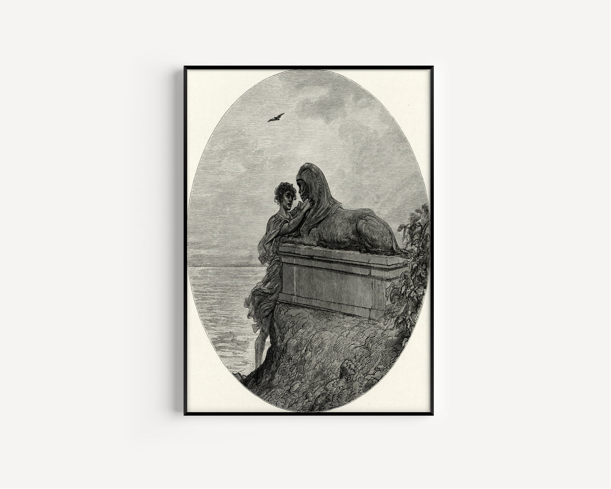 Gustave Doré — Tailpiece: the Sphinx | Gothic Illustration Print