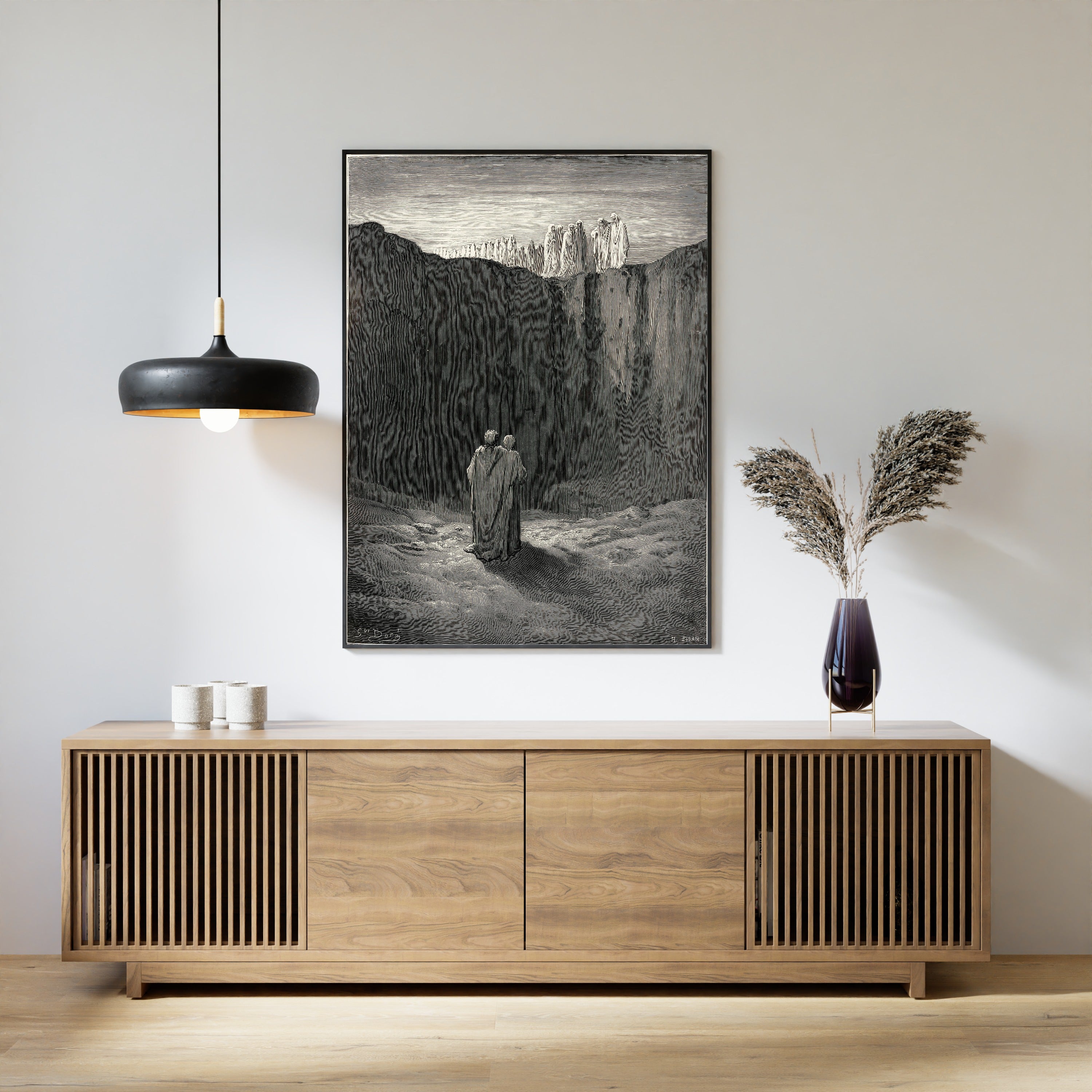 Gustave Doré — Purgatorio, Canto III: Virgil Explores the Pathway | Dante Illustration Print