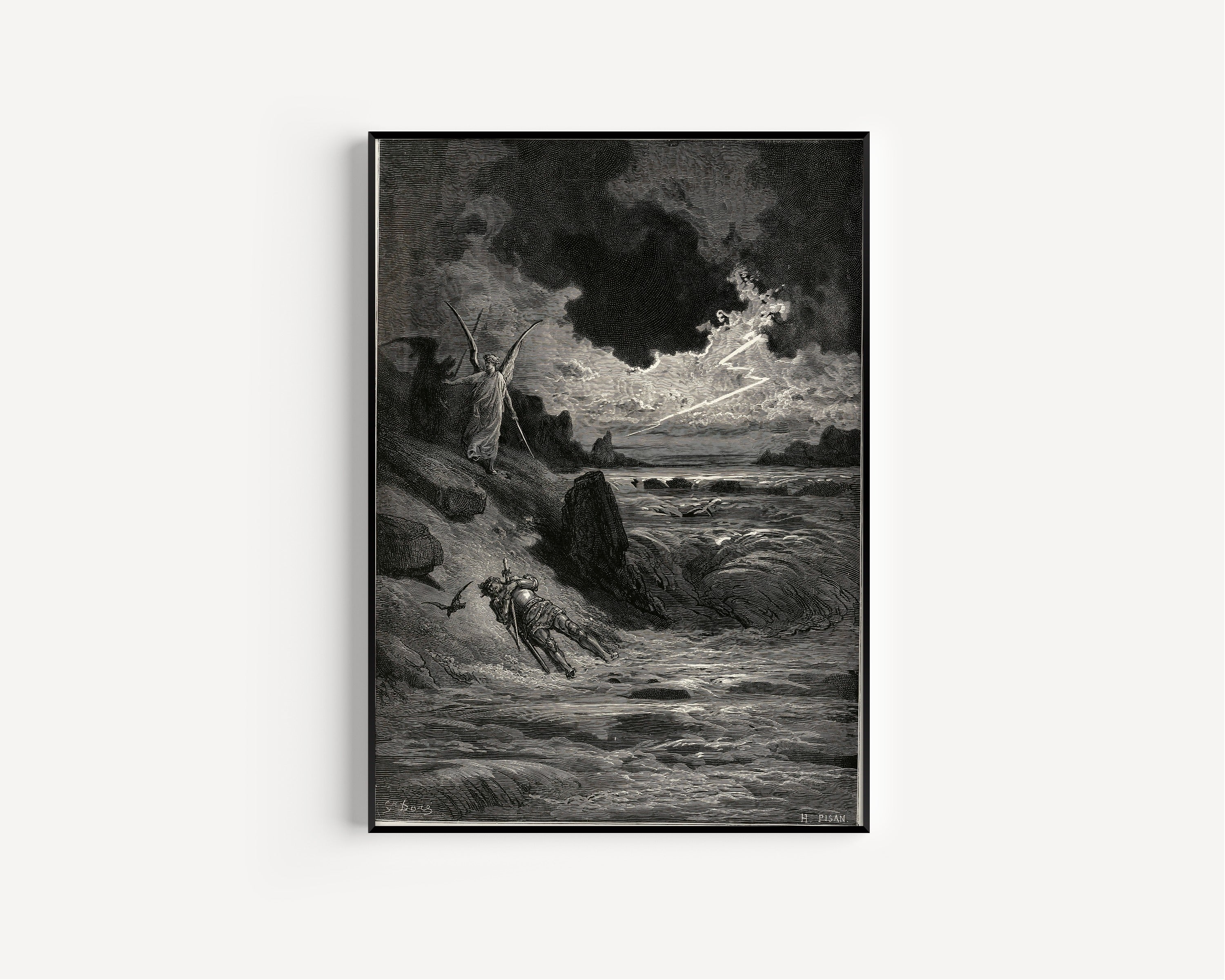 Gustave Doré — Purgatorio, Canto V: Buonconte's Last Prayer | Dante Illustration Print