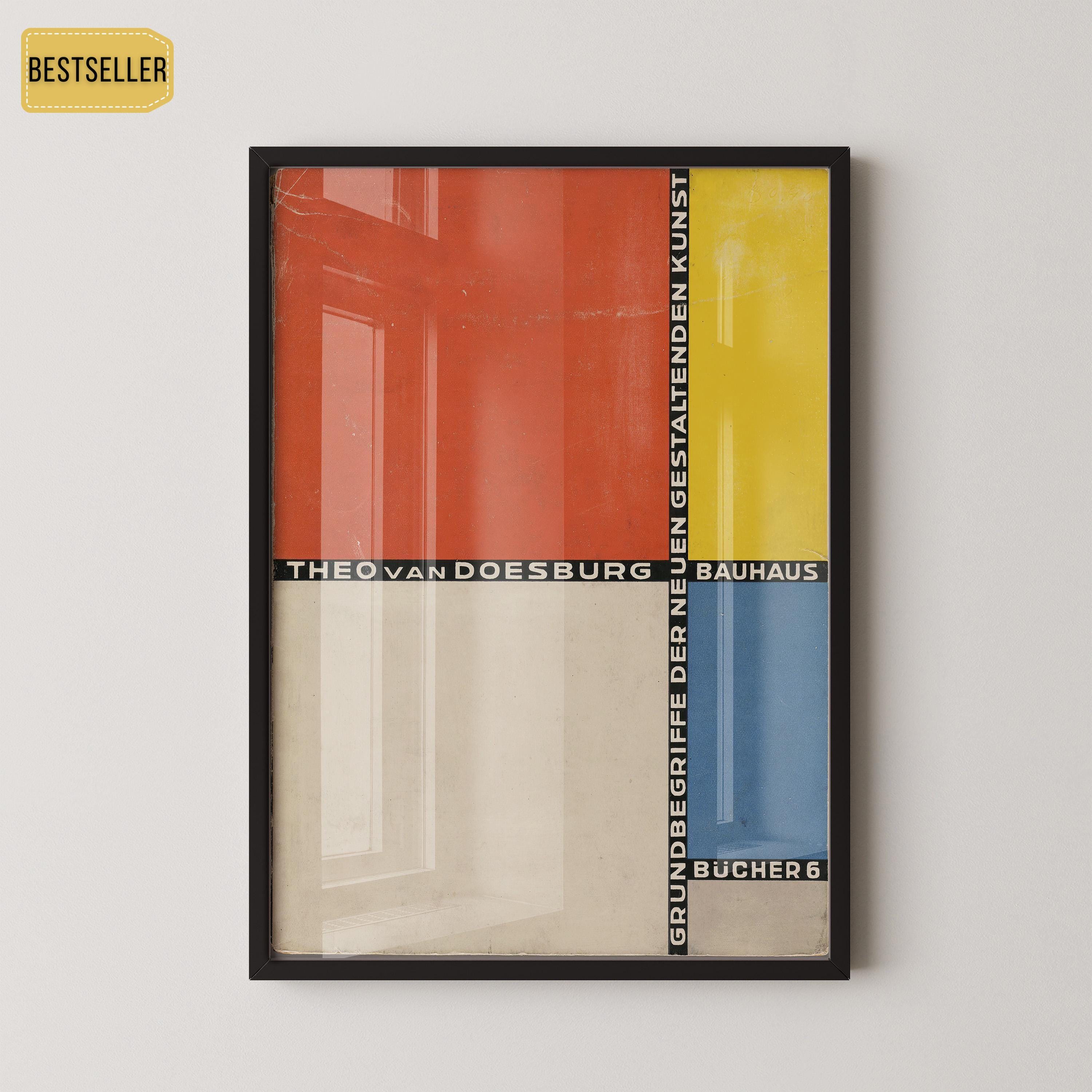 Theo Van Doesburg - Bauhaus Bucher PREMIUM GICLÉE PRINT | Vintage Colorful Mid - Century Modern Poster (available handframed or unframed) - 9ArtPrints