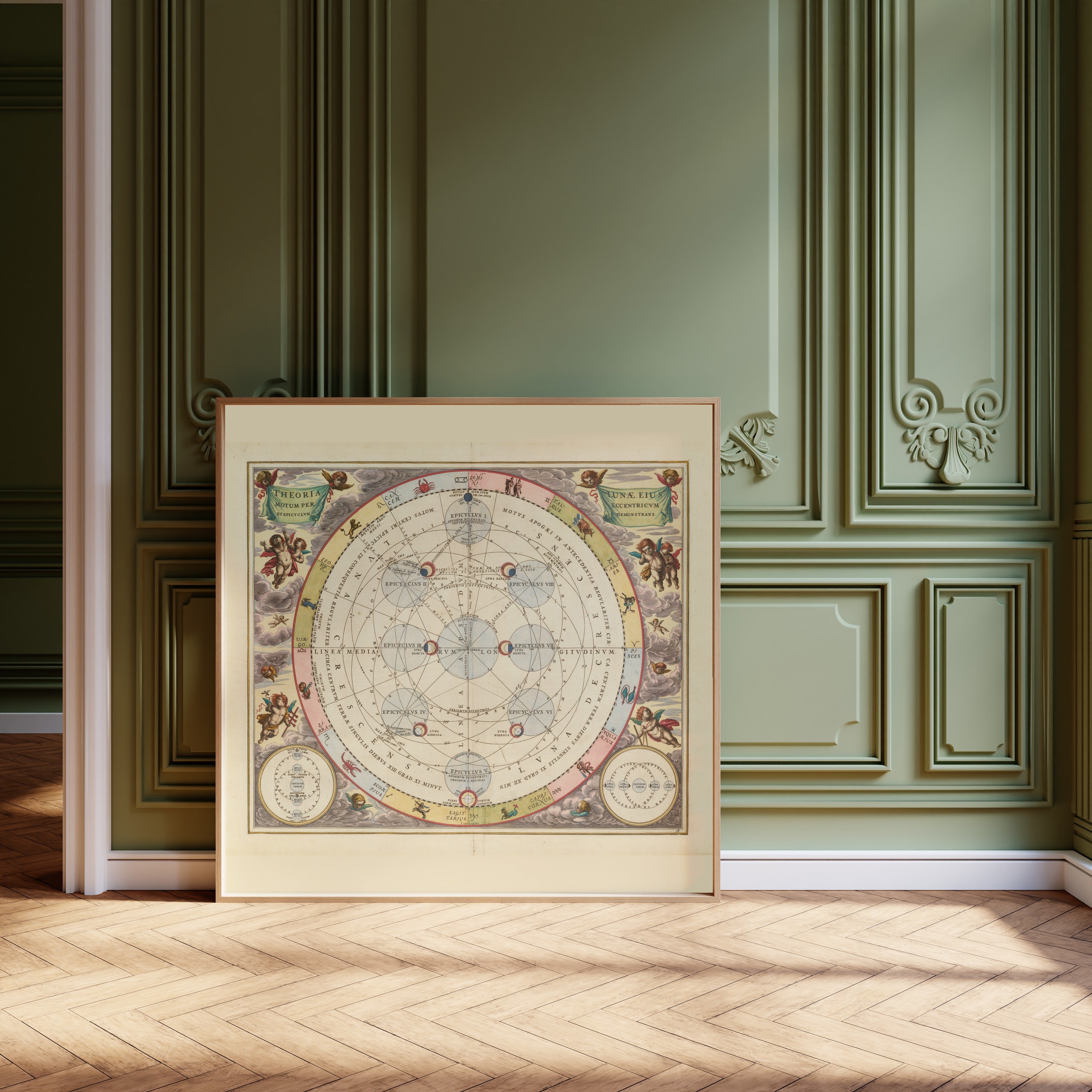 Andreas Cellarius — The Theory of the Moon (Plate 18) | Celestial Map Print