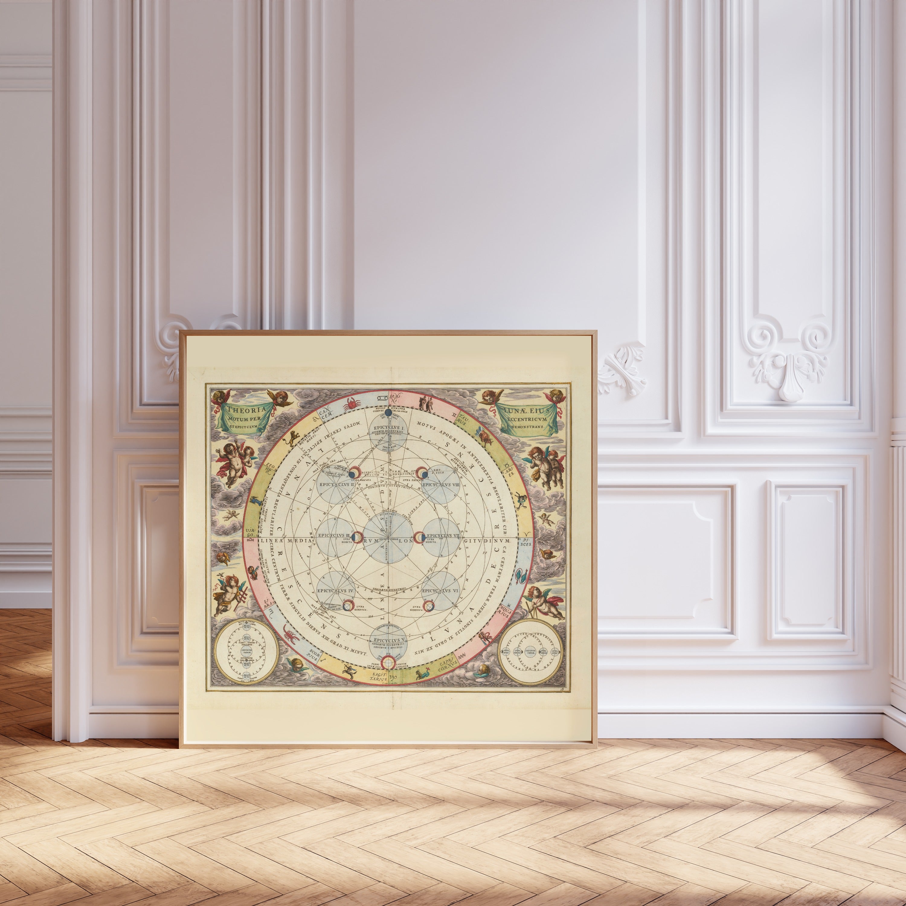 Andreas Cellarius — The Theory of the Moon (Plate 18) | Celestial Map Print