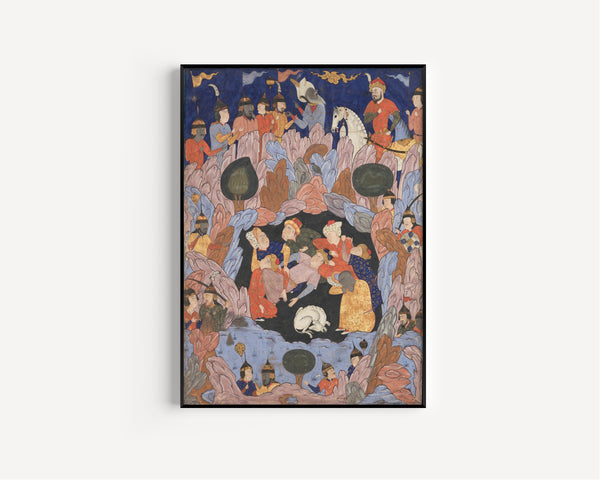 Persian Miniature — The Seven Sleepers of Ephesus | Persian Miniature Art Print