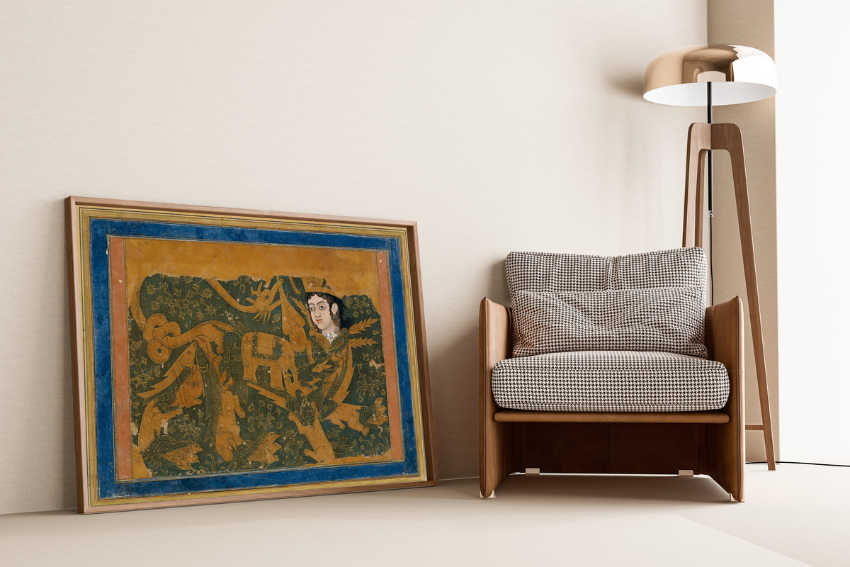 Persian Miniature — The Fabulous Creature Buraq | Persian Miniature Art Print
