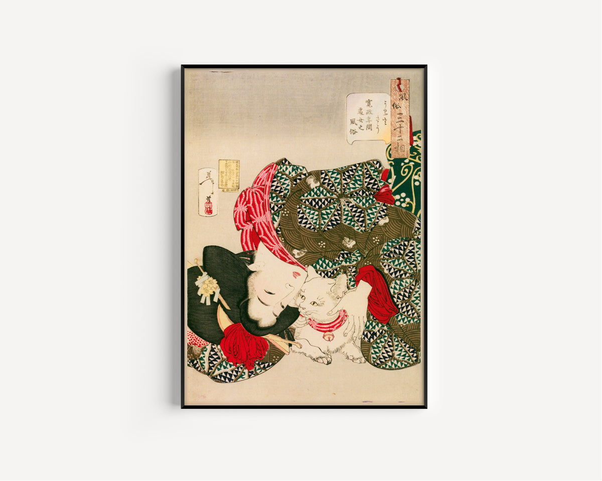 Tsukioka Yoshitoshi — Looks Noisy (Kansei-era maiden) | Japanese Woodblock Print (Ukiyo-e) - 9ArtPrints