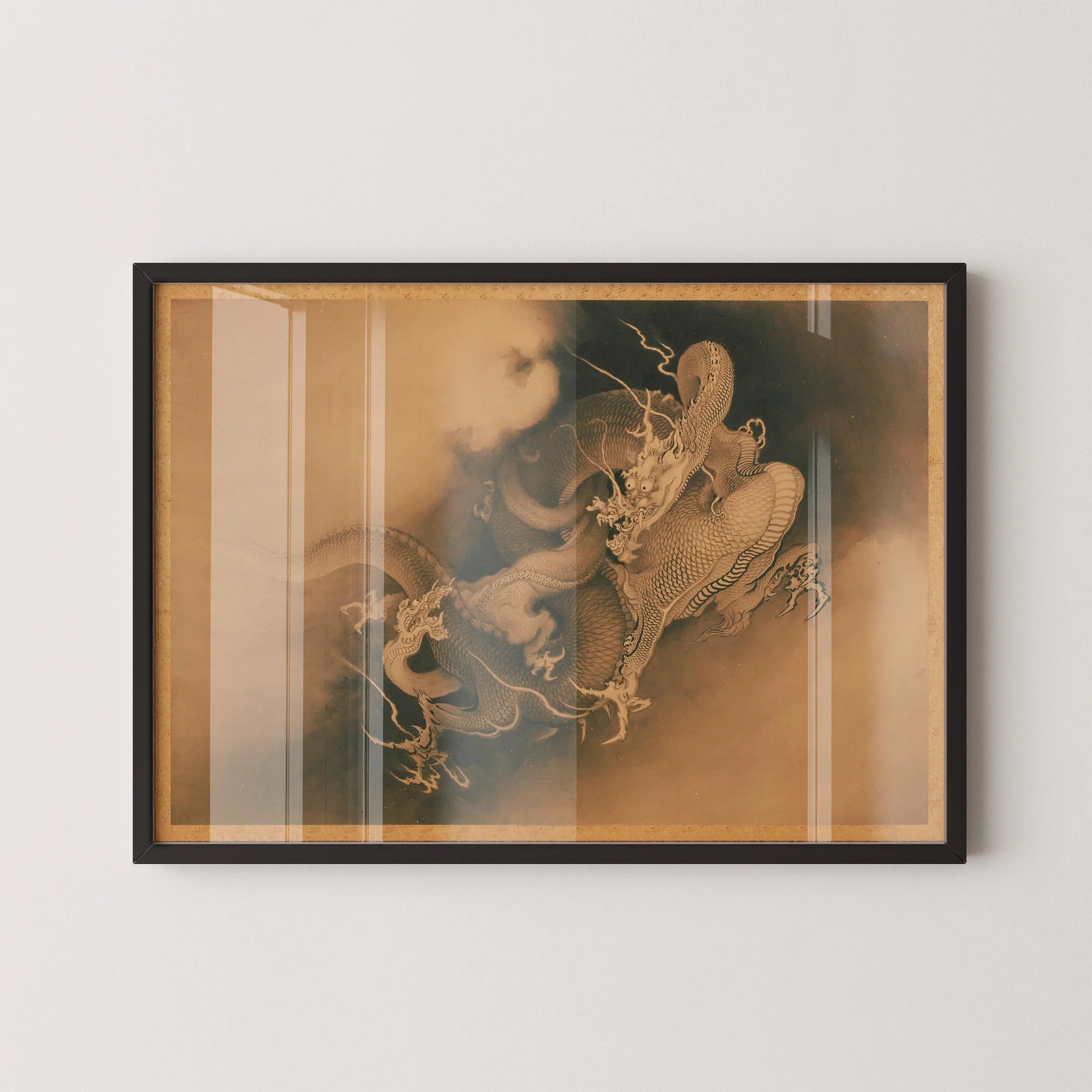 Two Dragons in Clouds Art Print: Kan≈ç H≈çgai Giclee - 9ArtPrints