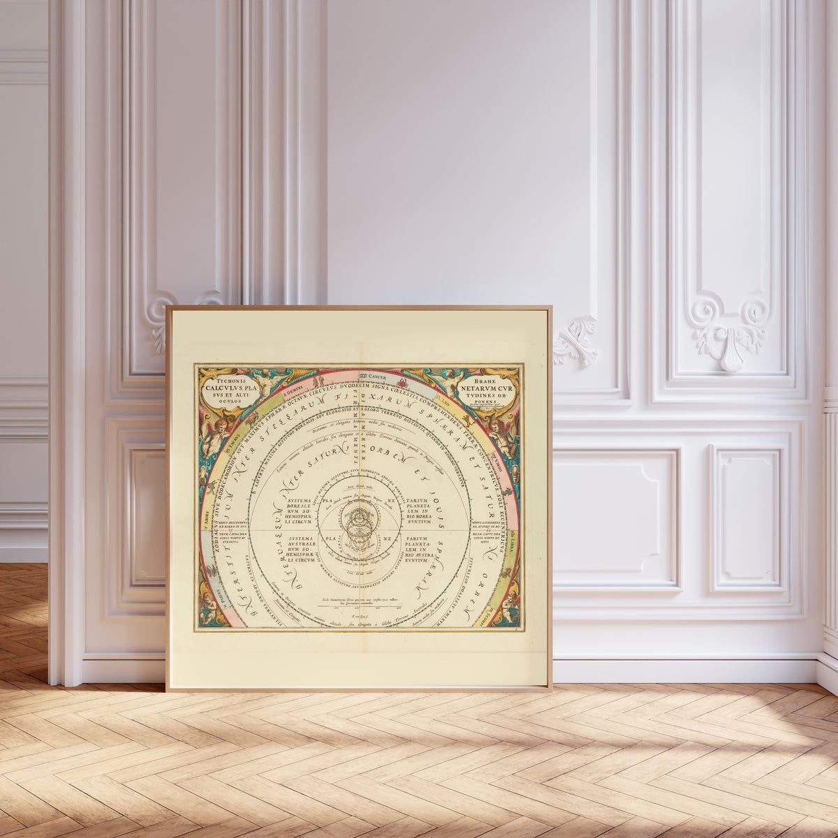 Andreas Cellarius — Tycho Brahe's Calculation of the Planetary Courses (Plate 9) | Celestial Map Print