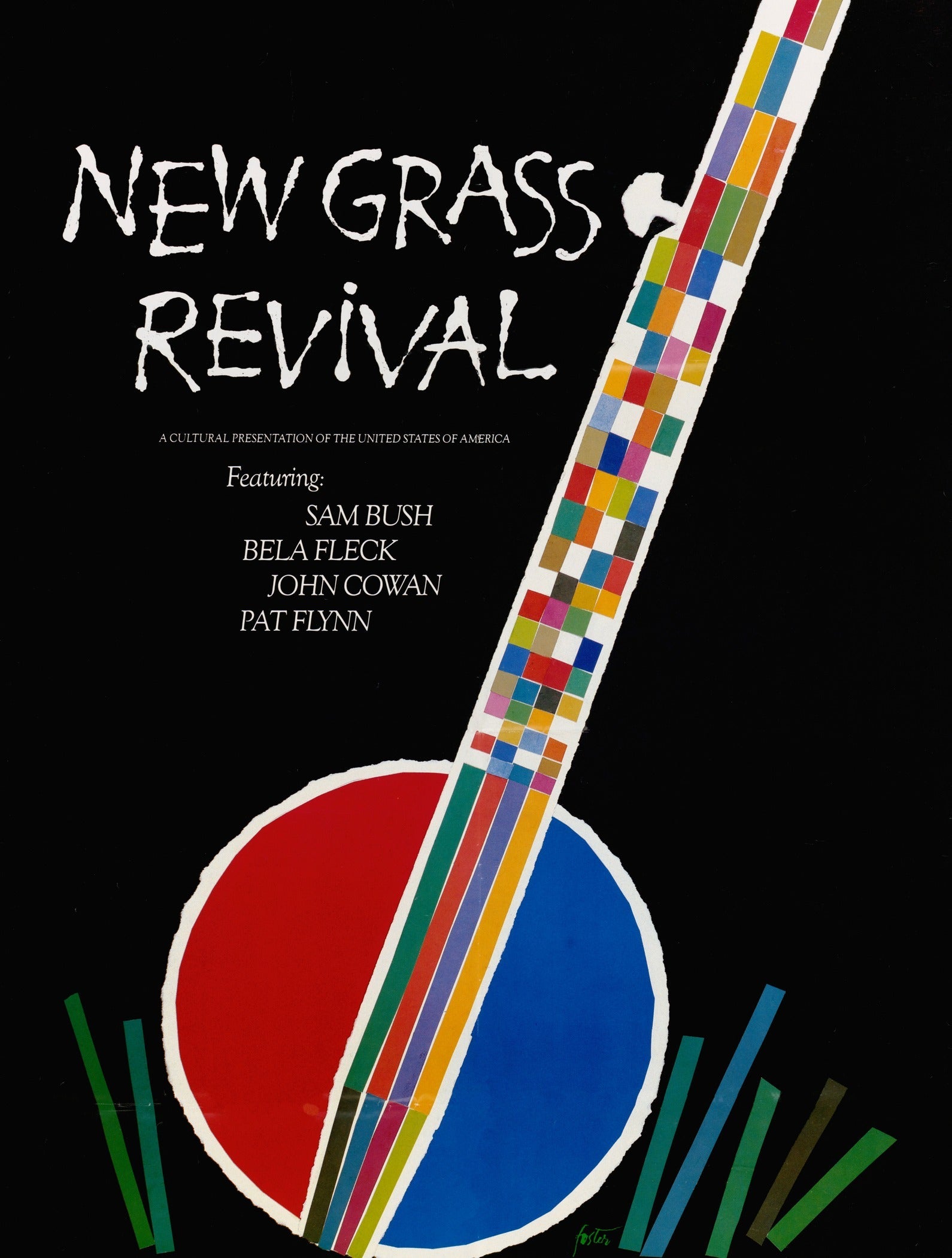 USIA — New Grass Revival | Vintage Cold War Bluegrass Poster Print - 9ArtPrints